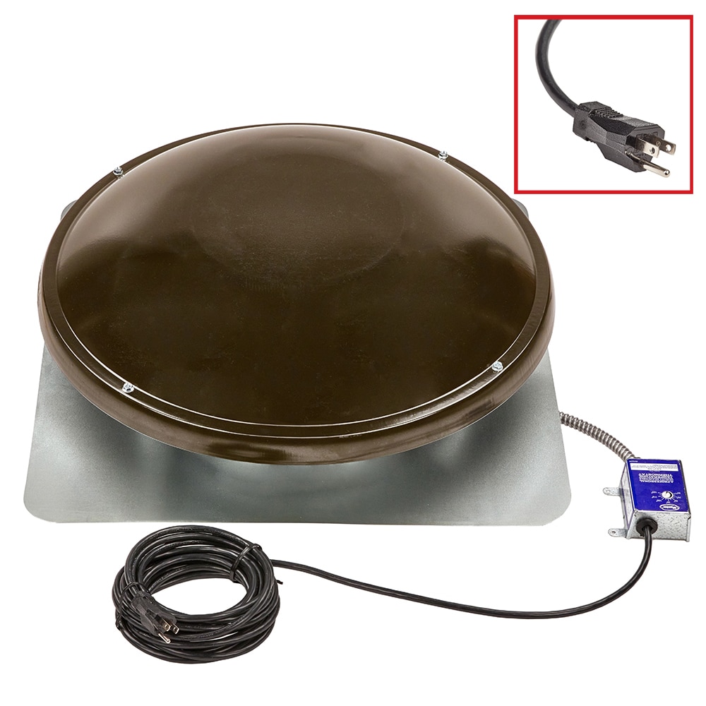 Master Flow EZCR1WW EZ Cool 1050 -CFM Weathered Wood Galvanized steel Electric Power Roof Vent