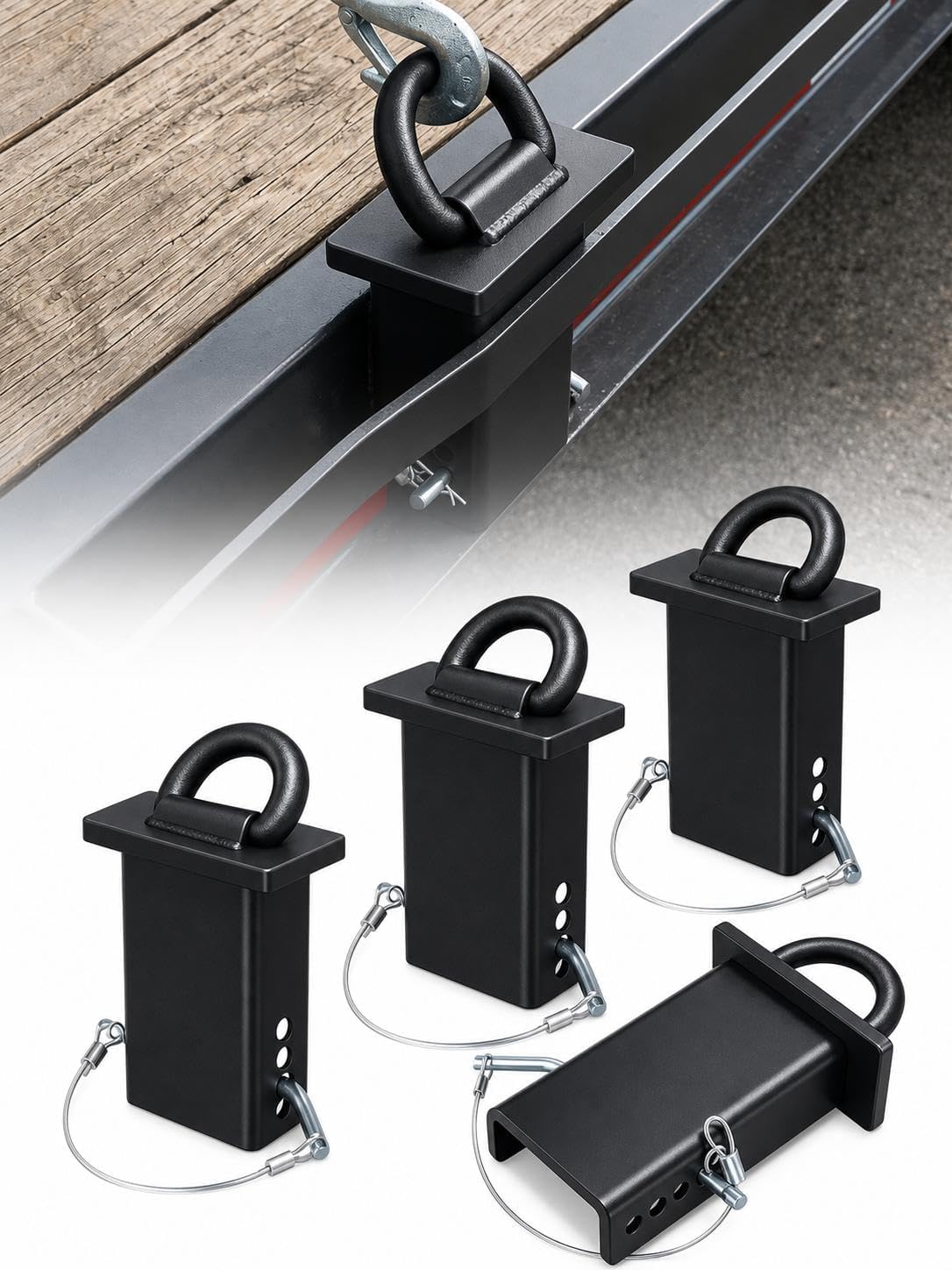 GAOMON 18 000 lbs Stake Pocket D Rings 4 Pack 5/8 In Hitch Pin Tie Down Anchors for Flatbed Trailer Truck #CQC-IEJ2PC-UXSJ