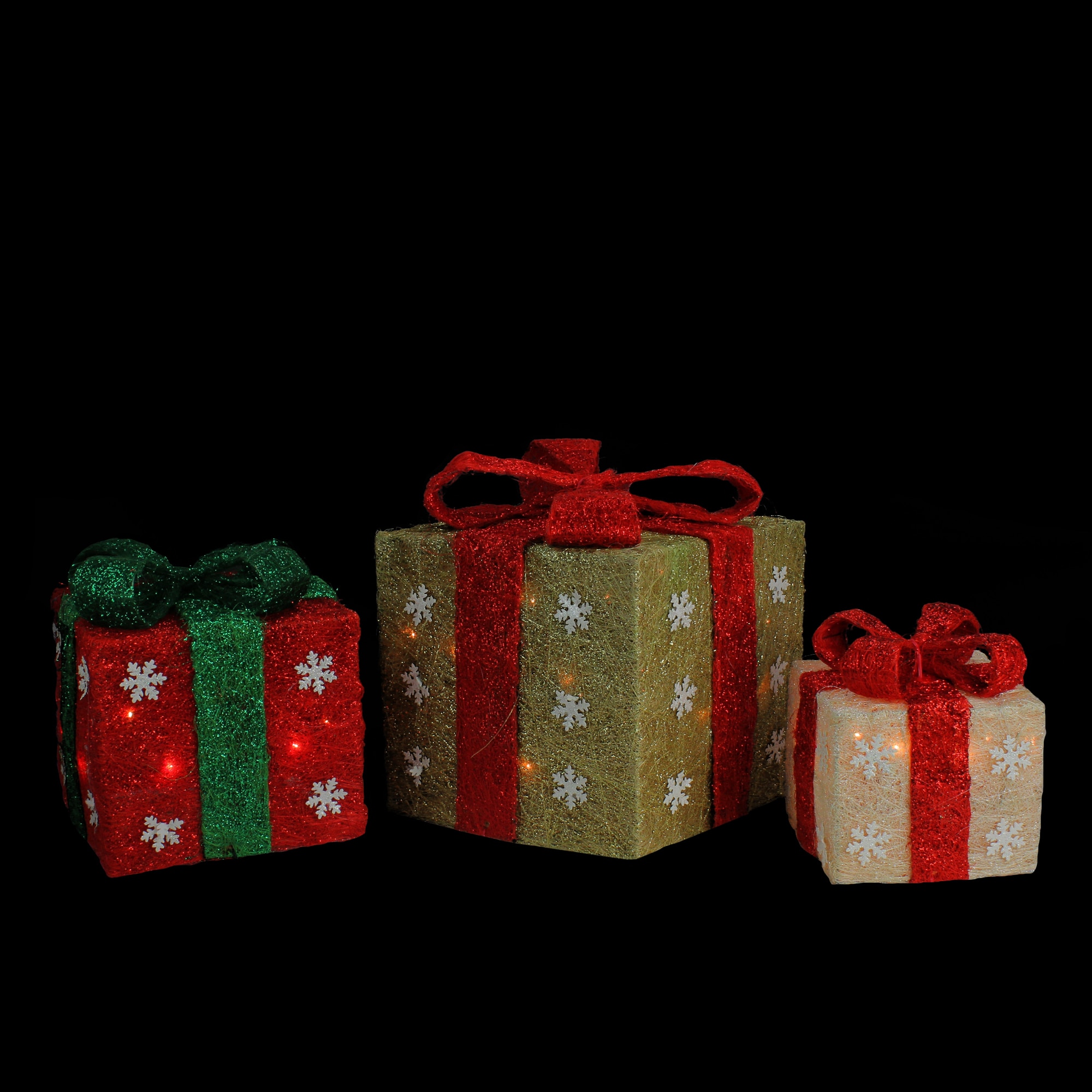 Northlight 3-Pack 12-in Gift Box Light Display with Clear