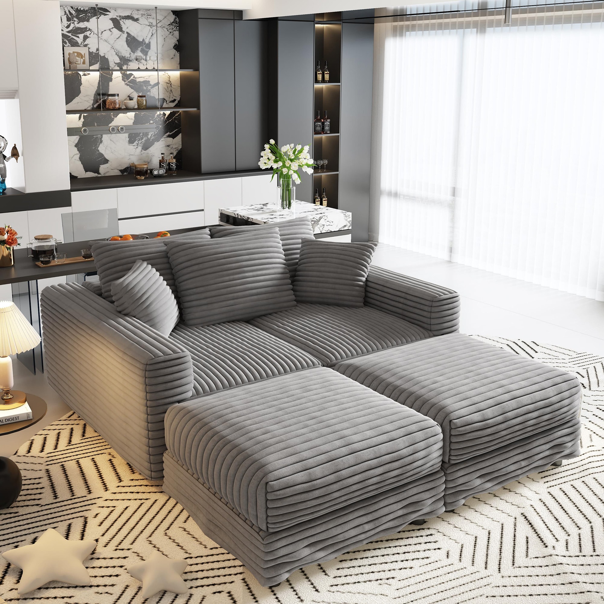 SINOFURN SYA020308WT Sofas-Loveseats - View #2