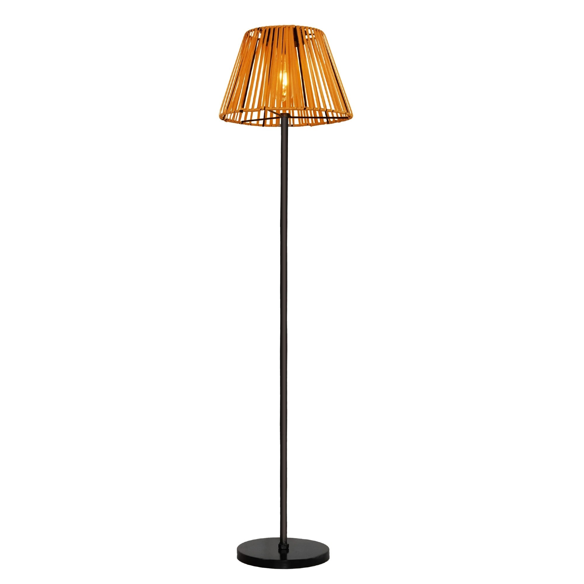 Kahomvis INOW-QPD0-MEA 11.8-in x 47.3-in Black Metal Solar Outdoor Decorative Lantern