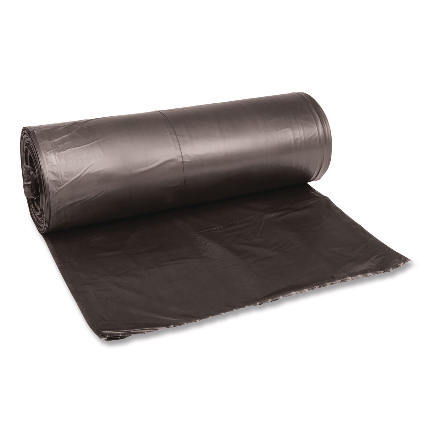 Boardwalk - Low-Density Waste Can Liners 60 gal 0.65 mil 38 in x 58 in Black Perforated Roll 25 B...