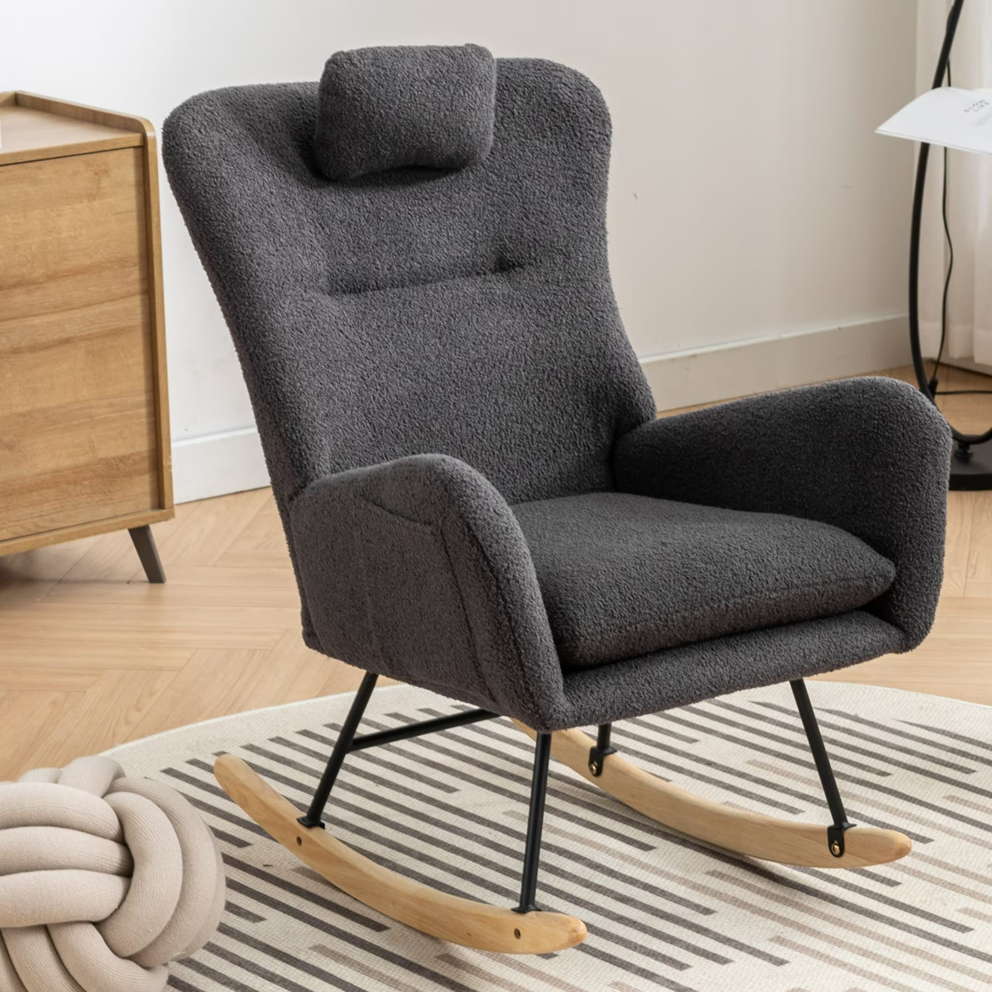 Poly furniture L-YZ-6 Modern dark grey Rocking Chair