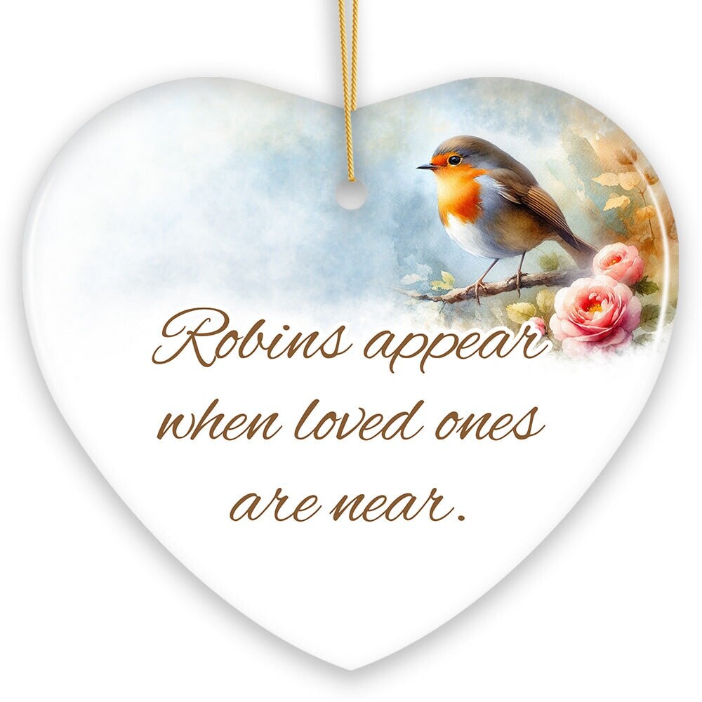 OrnamentallyYou 2305 Robins Appear When Loved Ones are Near Ornament Christmas Memory Gift V1