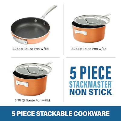 Choice 8-Piece Aluminum Cookware Set with 2.75 Qt. and 3.75 Qt. Sauce Pans, 3  Qt.