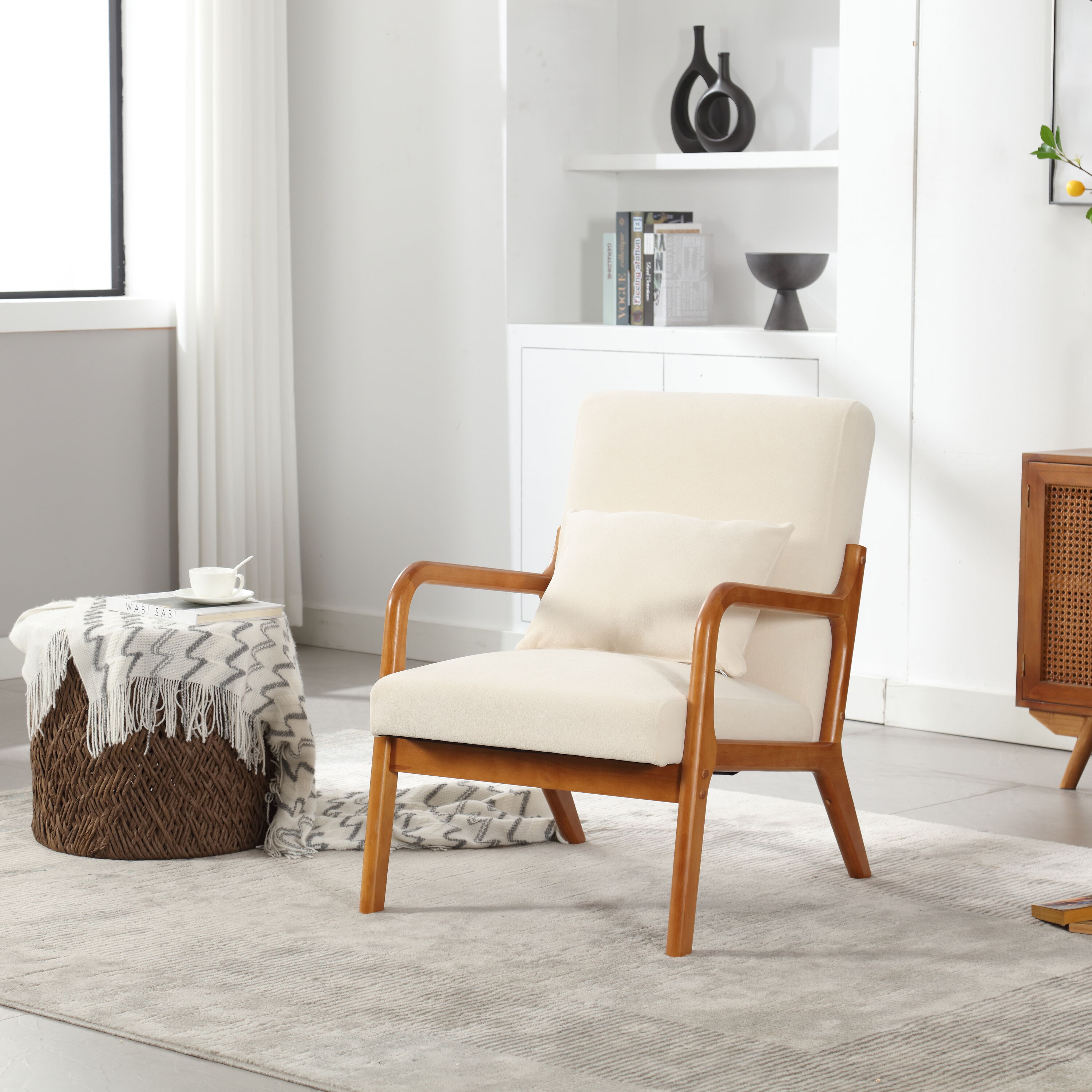 Damerin CXZ-77 Modern Beige Faux leather Accent Chair