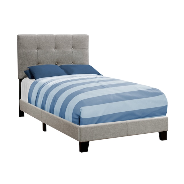 Monarch Specialties Grey Twin Bed Frame, Bed Frame For Twin Size Mattress