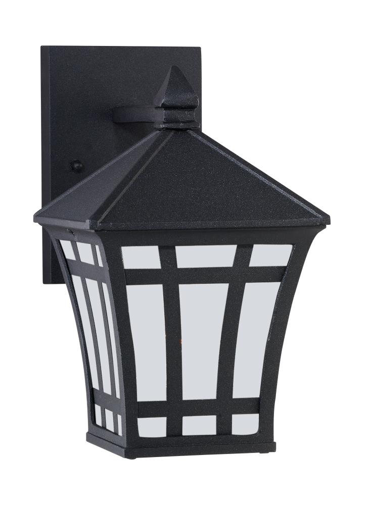 Generation Lighting 89131-12 Herrington 1 -Light 10.0000-in H Satin Black Hardwired Outdoor Wall Light