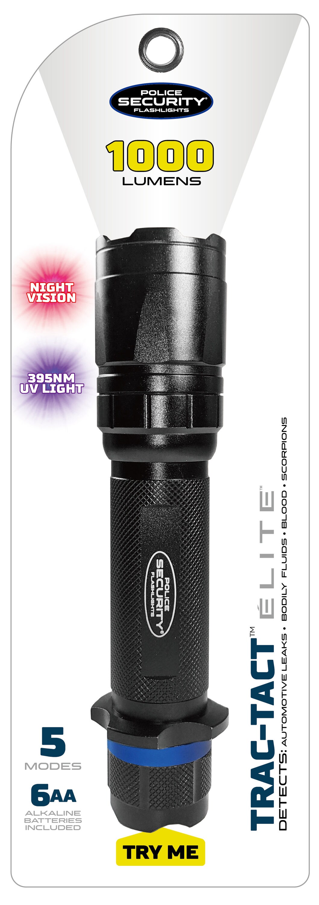 Police Security Elite 1000-Lumen 5 Modes LED Flashlight (AA Battery  Included) in the Flashlights department at
