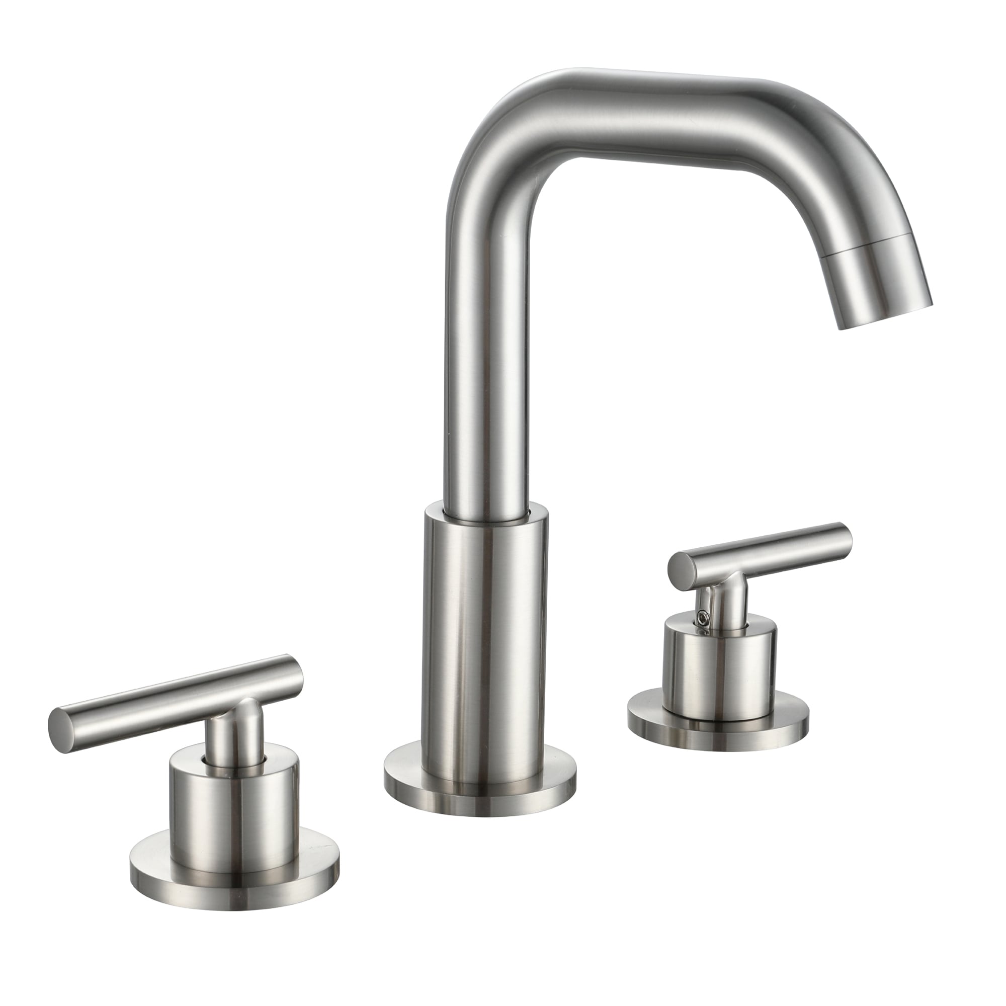 WELLFOR SPA-1514BN Brushed Nickel Widespread 2-handle Swivel Residential Handle Bathroom Sink Faucet