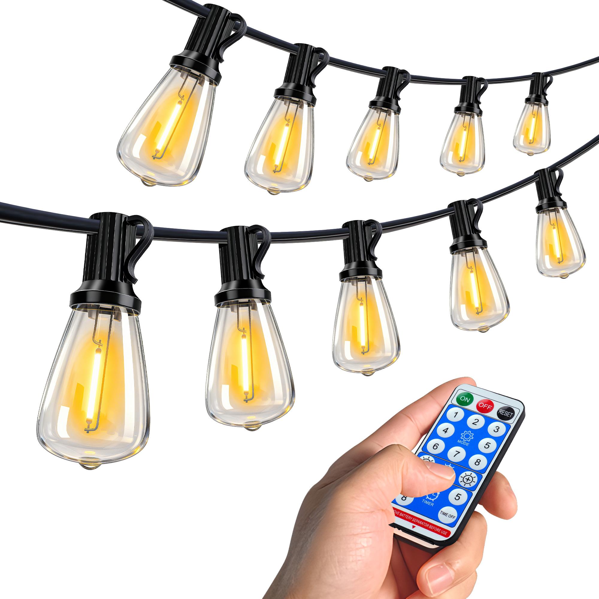 Bayfeve 60 Ft Solar Outdoor String Lights with Remote and Shatterproof Bulbs