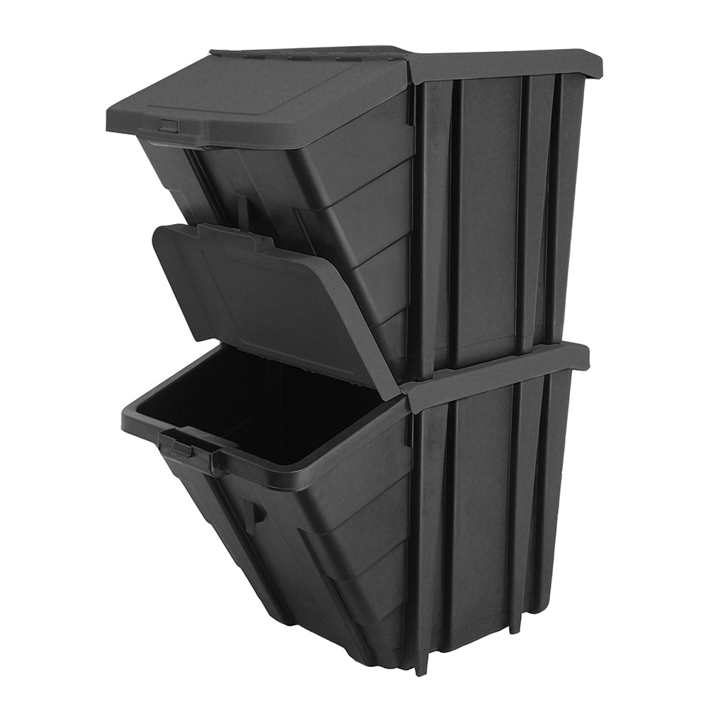 Project Source Commander X-large 64-Gallons (256-Quart) Black Heavy Duty  Rolling Tote with Latching Lid