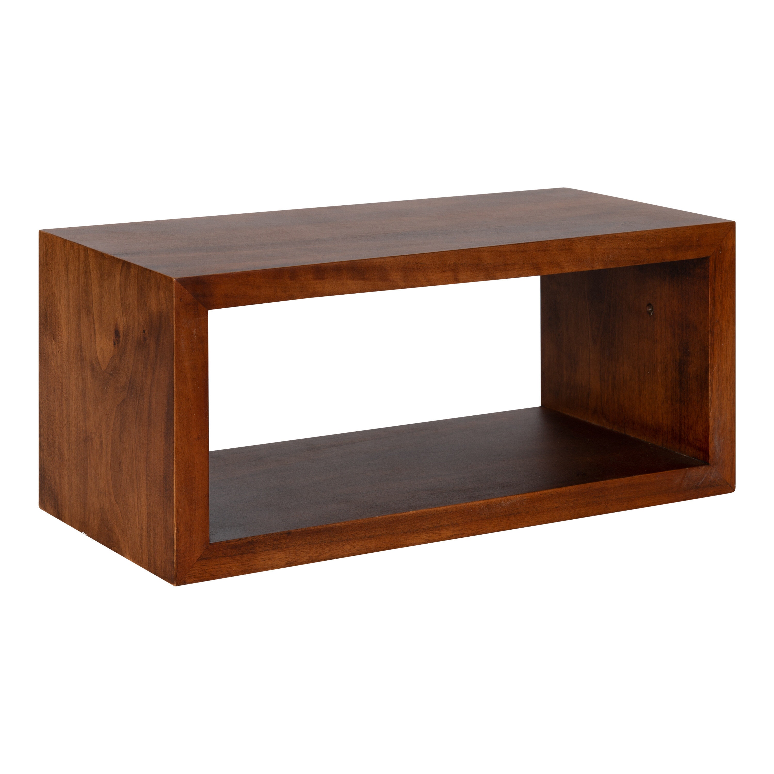 Kate and Laurel 218125 8-Inches L x 8-Inches D x 8-Inches H Walnut Brown Wood Rectangular Floating shelf