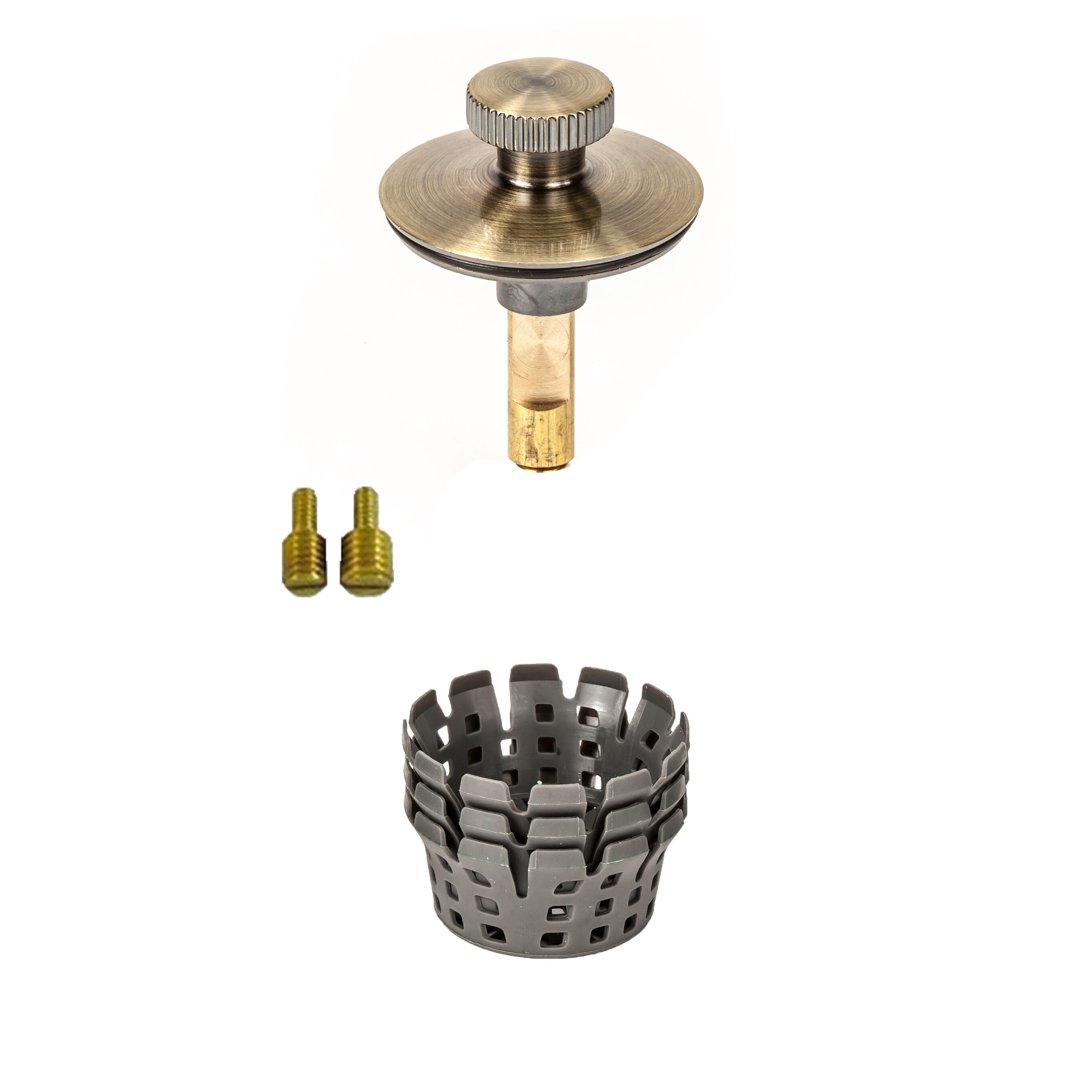 PF WaterWorks 2-in Antique Brass Hair Catcher in the Bathtub