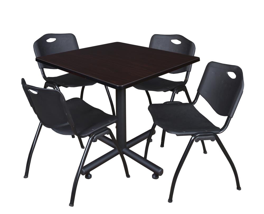 Regency TKB4242MW47BK Breakroom Brown 4-Person Training Table (42-in W x 29-in H)