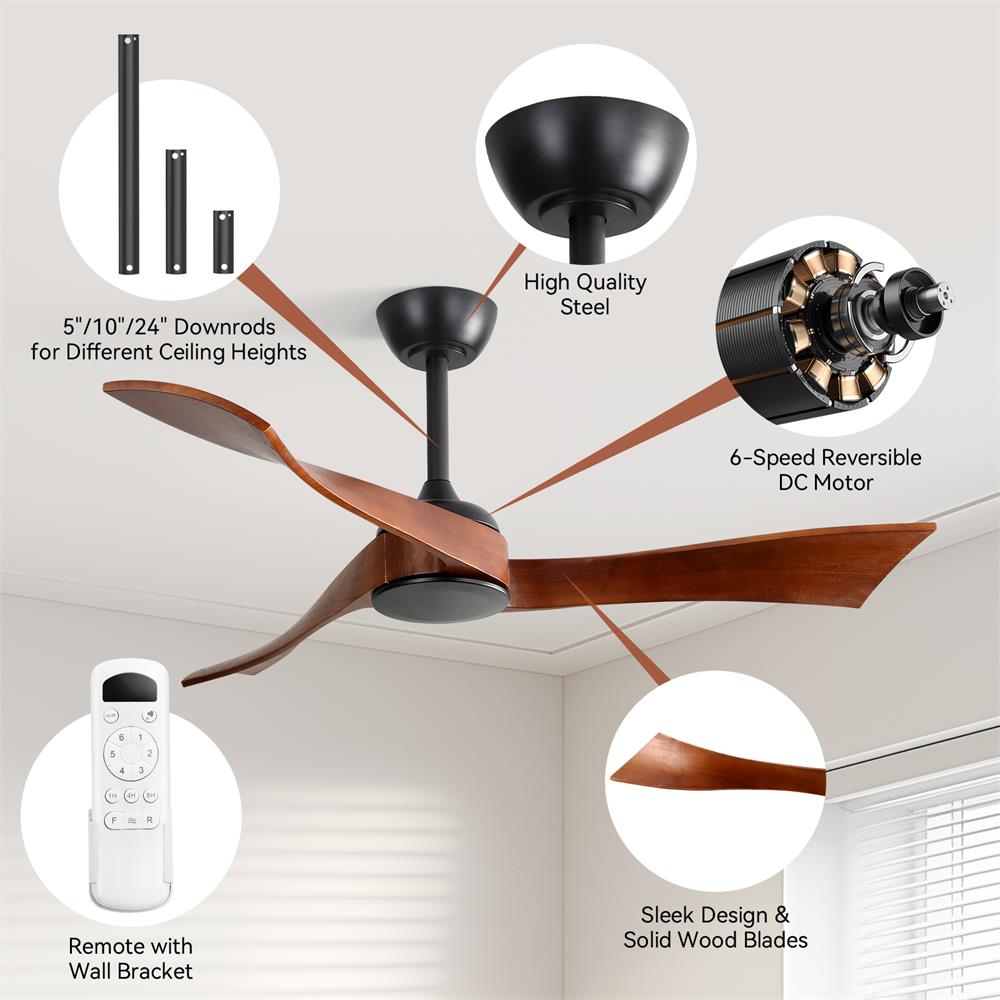 Sofucor LW-52K012-BK-WD-HTM Ceiling-Fans - View #10