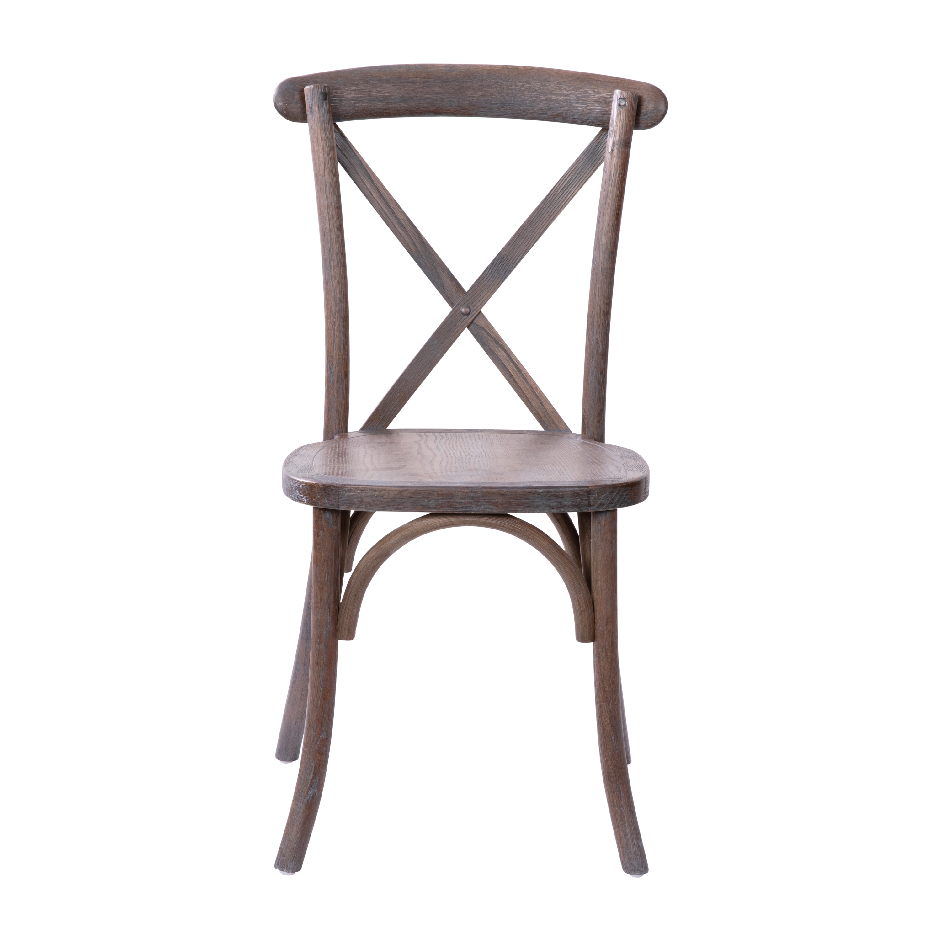 Elegant Elmwood Dark Driftwood X-Back Dining Chair