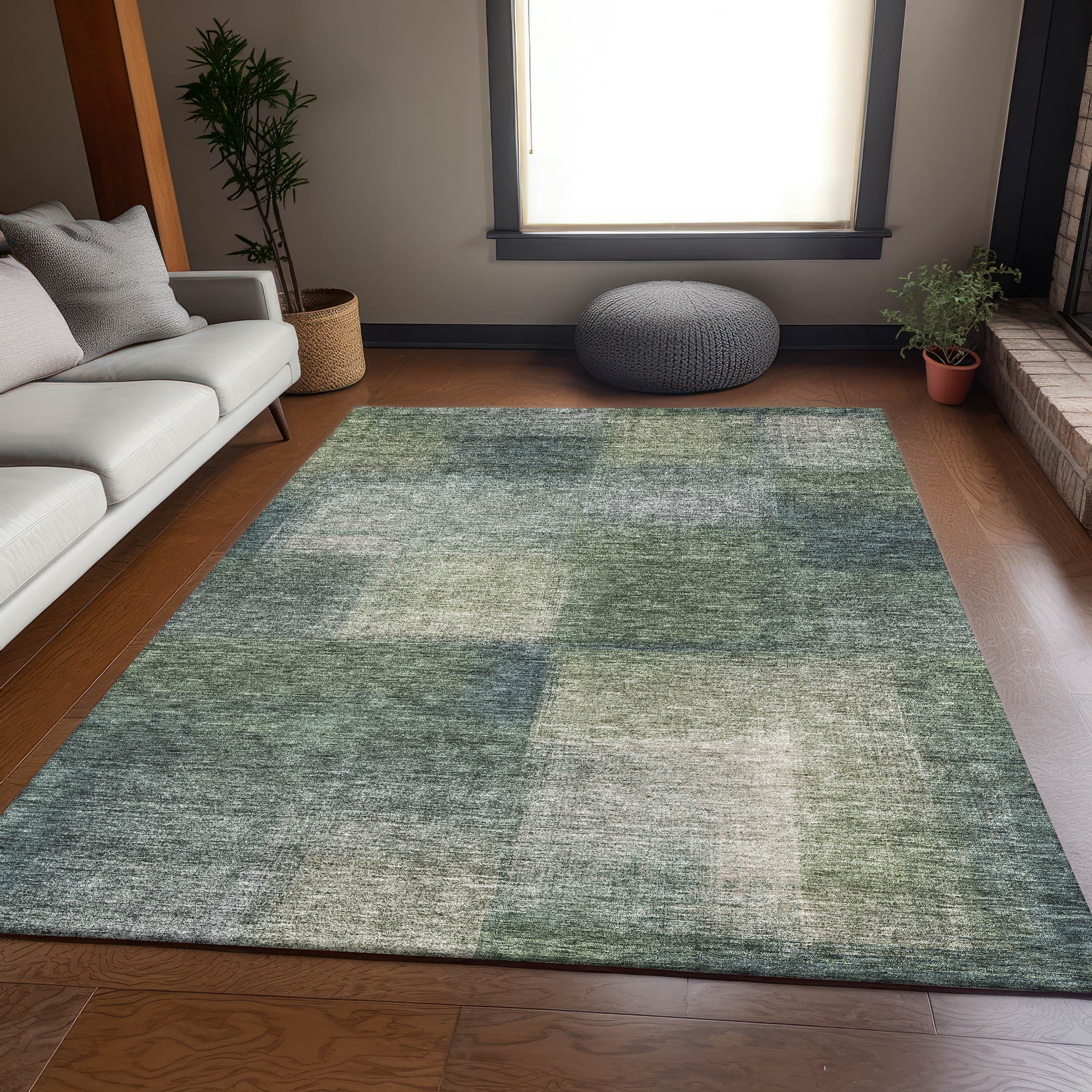 Addison Rugs ACN742OL8X10 Chantille ACN742OL 8 x 10 (ft) Polyester Olive Rectangular Indoor/Outdoor Geometric Machine washable Area rug