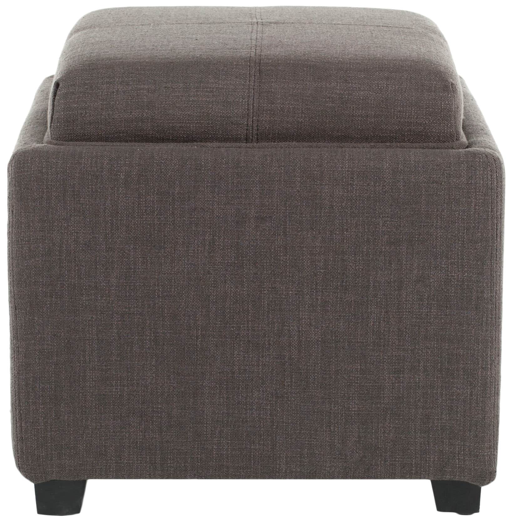Safavieh HUD8233G Harrison Single Casual Charcoal Brown Storage Ottoman
