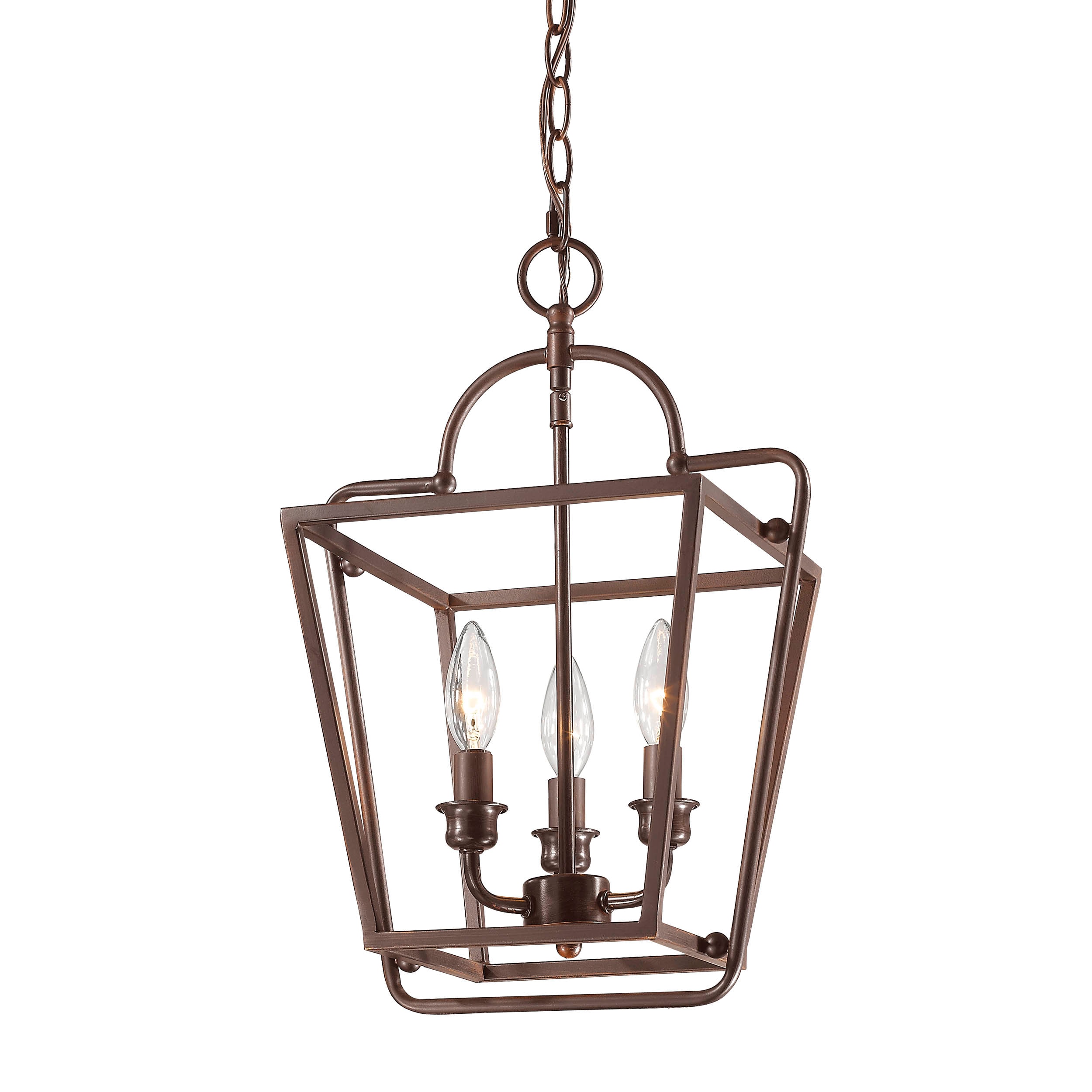 Millennium Lighting 3236-RBZ Pendant Lighting 3 -Light Rubbed bronze Traditional Geometric Medium Hanging Pendant light