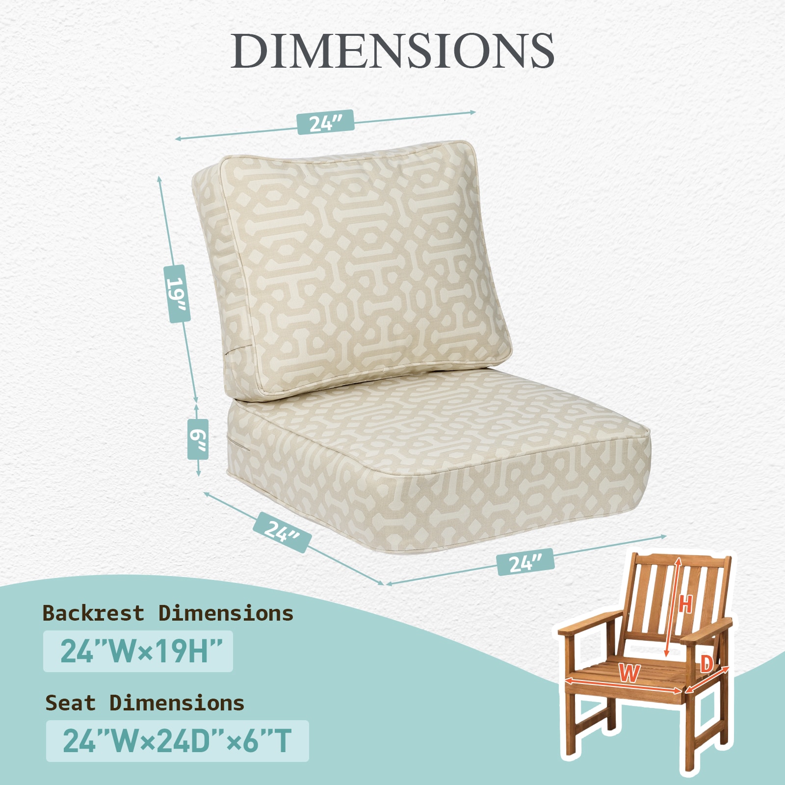 Aoodor A412-MKILN Patio-Furniture-Cushions - View #2