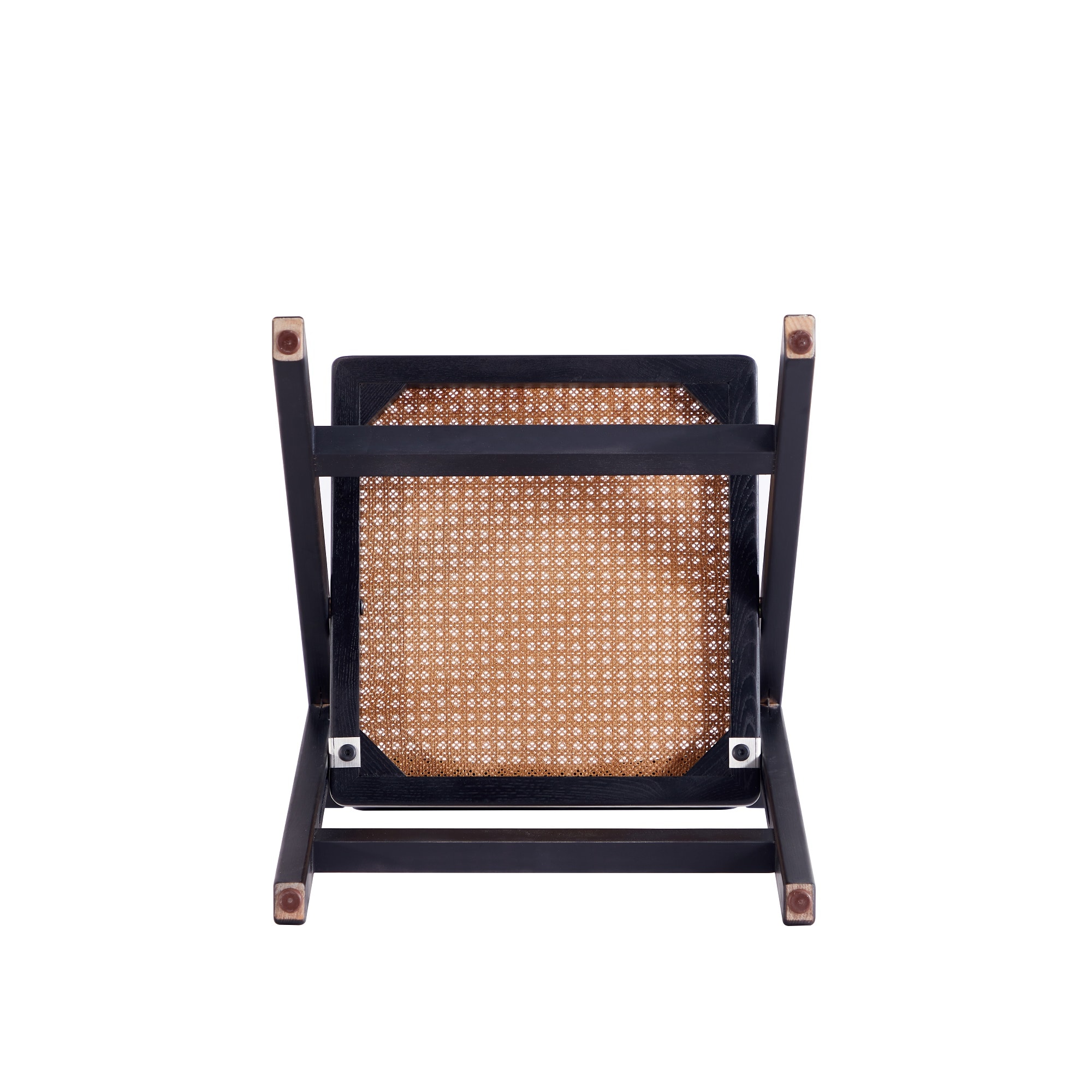 Black and Natural Cane High Folding Side Chair Set