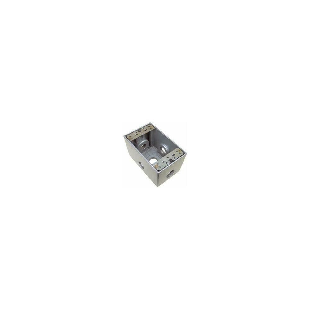MORRIS MSPR3978 Morris Products 36140 Weatherproof Boxes- One Gang Deep 24 Cubic -in Capacity- 5 Outlet Holes 1 In. Gray
