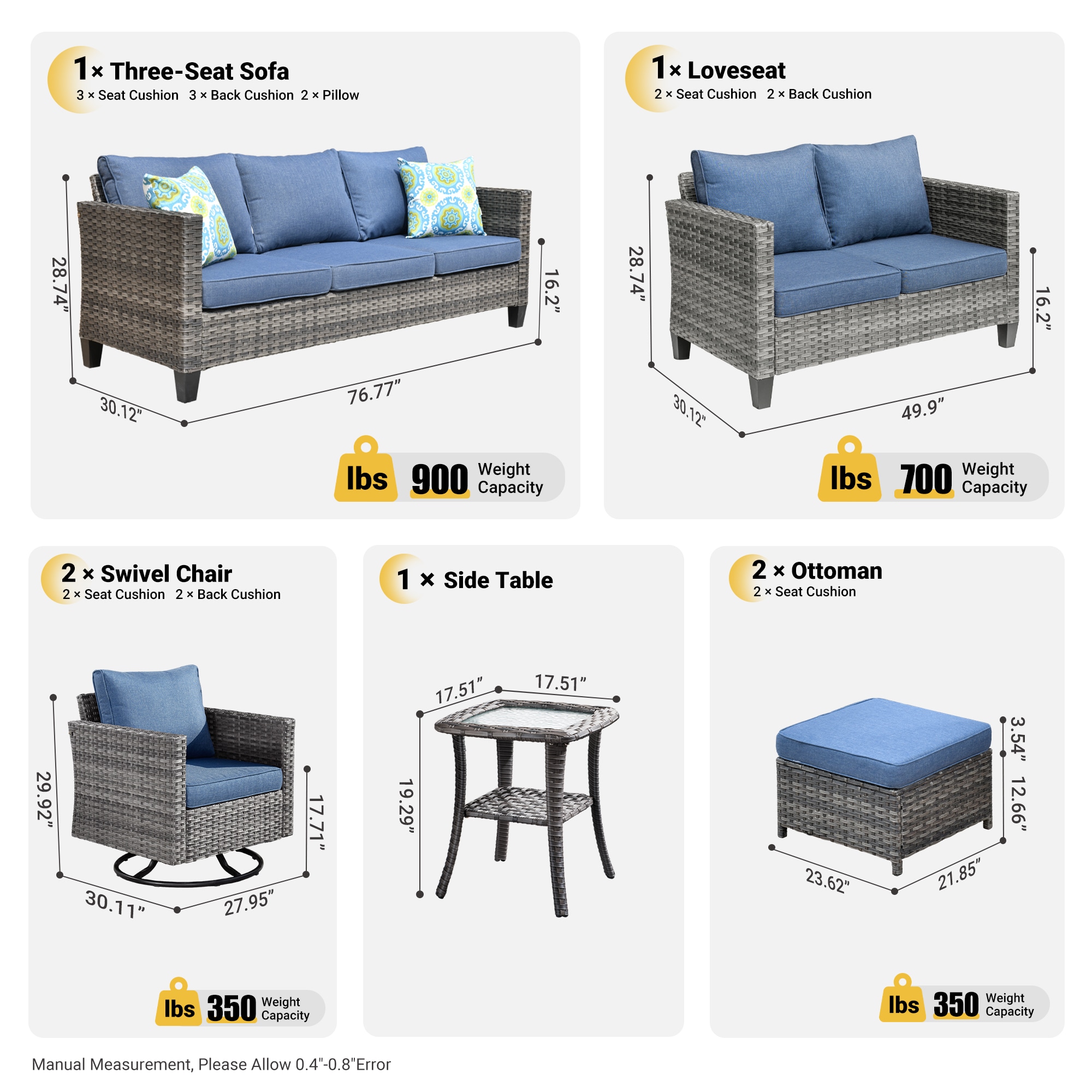 Ovios LRS300-7Y Patio-Conversation-Sets - View #7