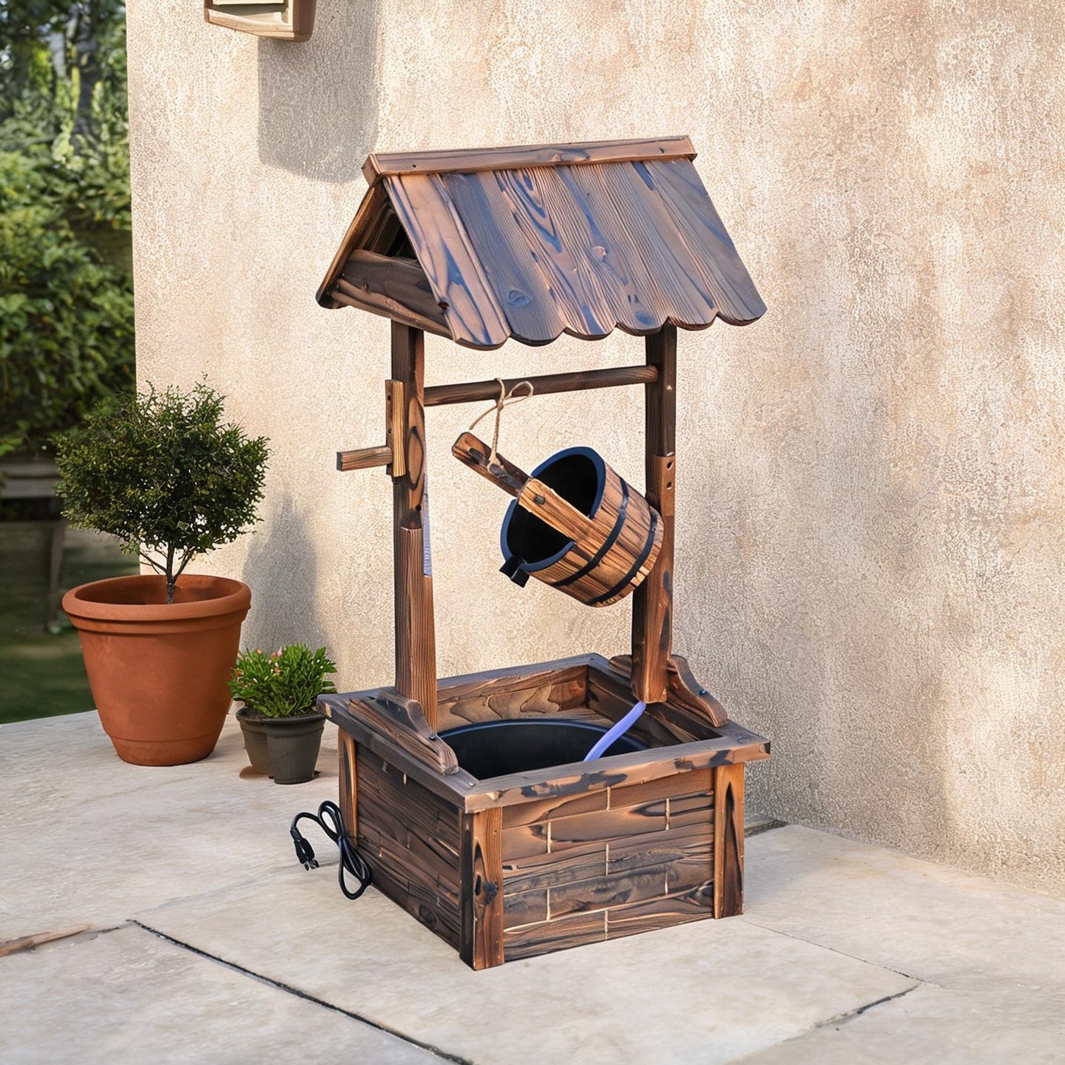 BBabe Fountain combining Outdoor Space and 8.5 x 7.9 x 17.3 in with Fir Wood and Storage