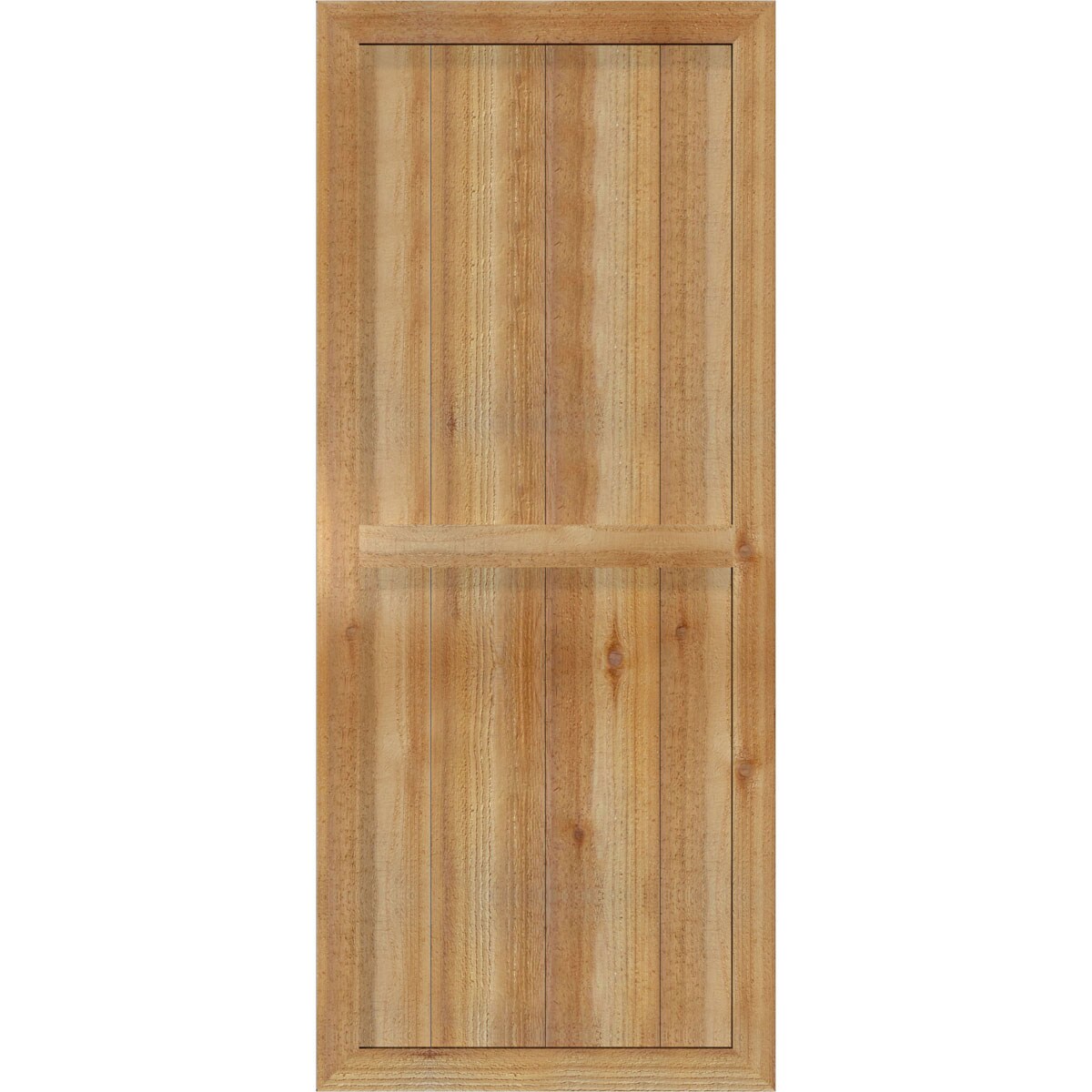 Ekena Millwork RBF06S21X051RWR 21.5-in W x 51-in H Unfinished Paintable/Stainable Board and batten Framed Wood Exterior Shutters ( 2 -Pack )