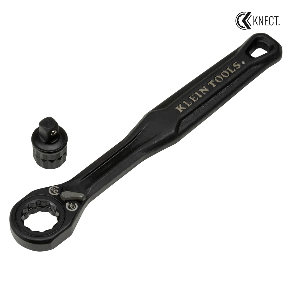 Klein Tools KNECT (S) Pass Through Ratchet and 1/4-Inch Drive Socket Adapter Set #65301ADP