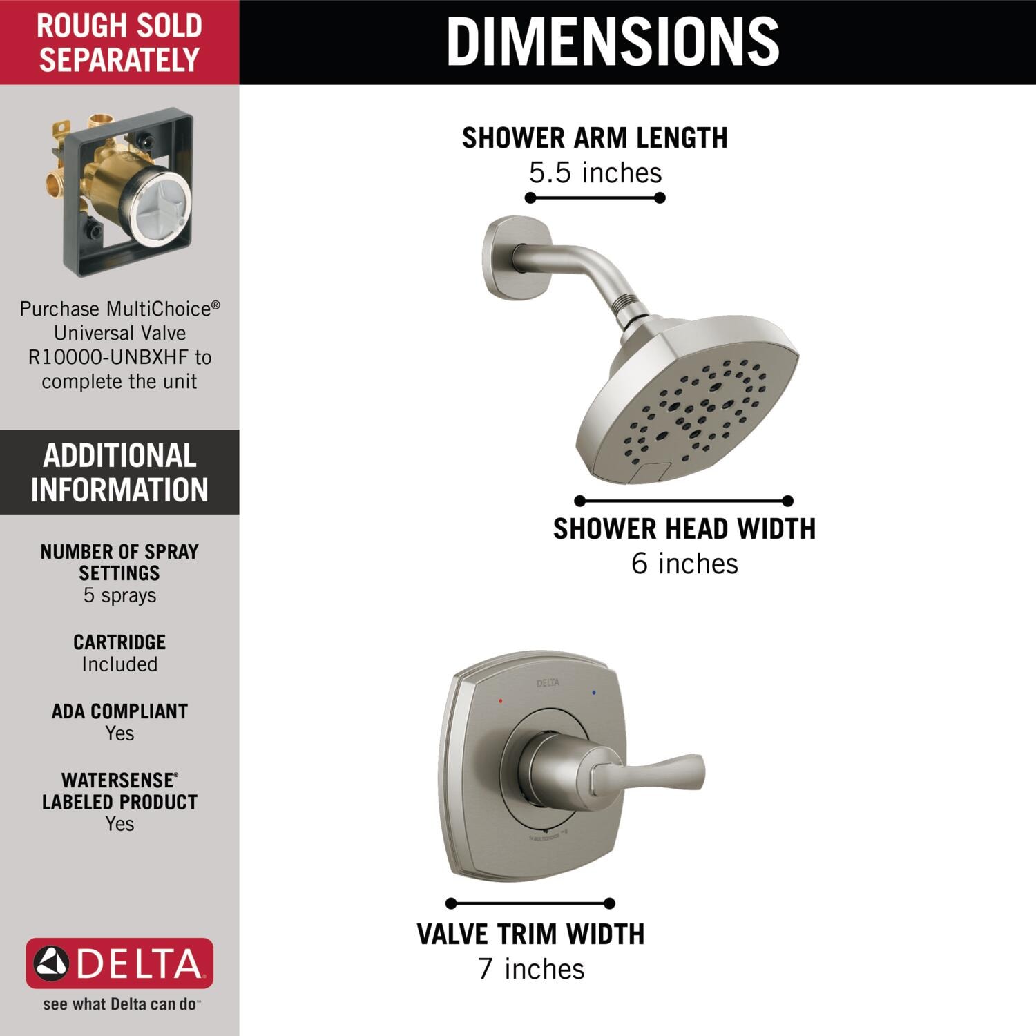 Delta T14276-SS Tub-Shower-Faucets - View #3