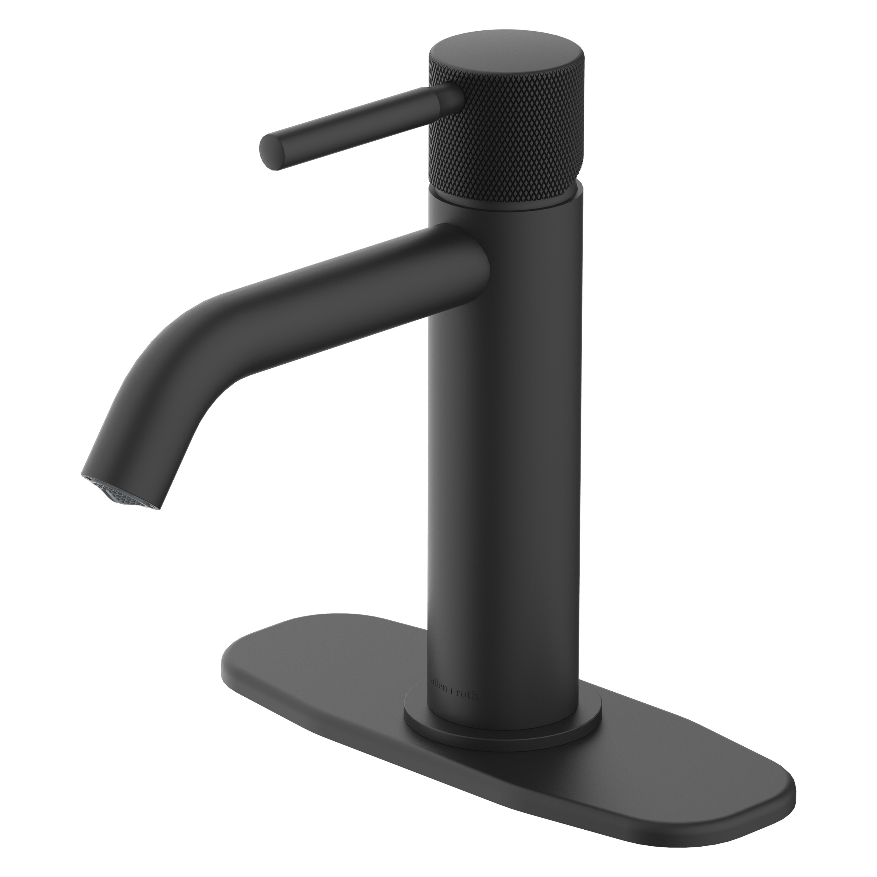 Origin 21 Tally Matte Black 1-handle Single Hole WaterSense Mid-arc  Bathroom Sink Faucet with Drain with Deck Plate