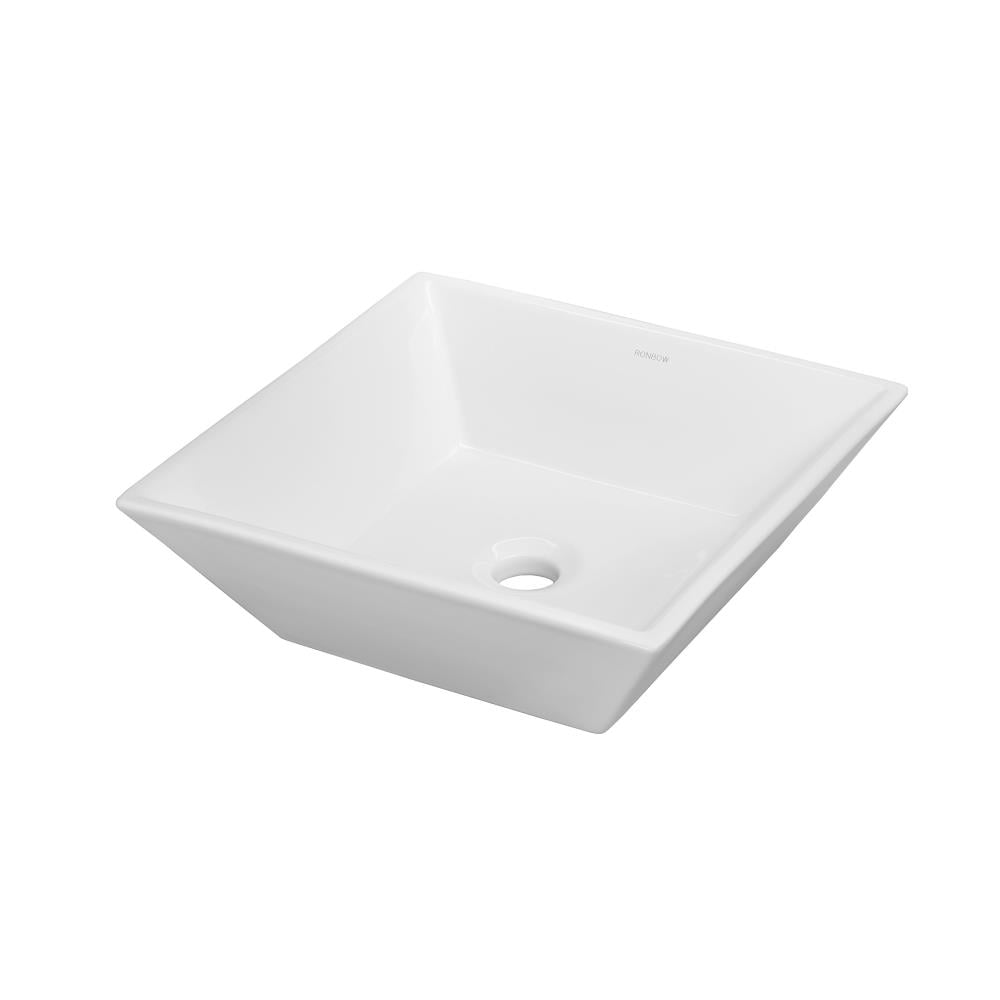 Ronbow White Ceramic Undermount Square Transitional Bathroom Sink (16. ...
