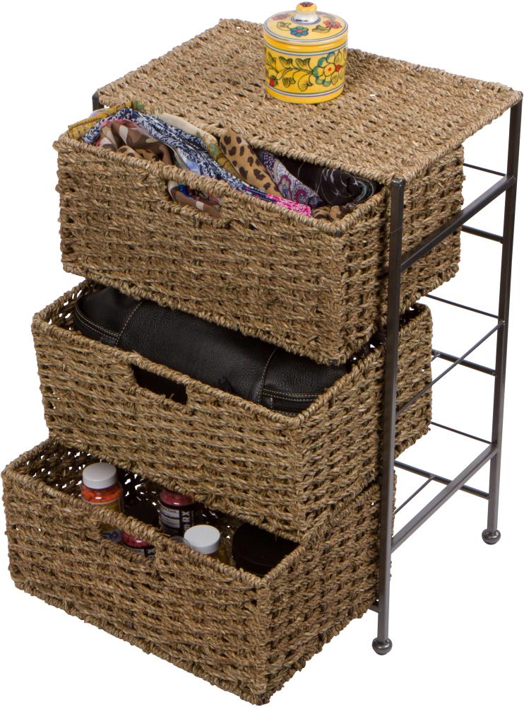 Birdrock Home 3-Pack 11.25-in W x 9-in H x 13-in D Brown Wicker Basket