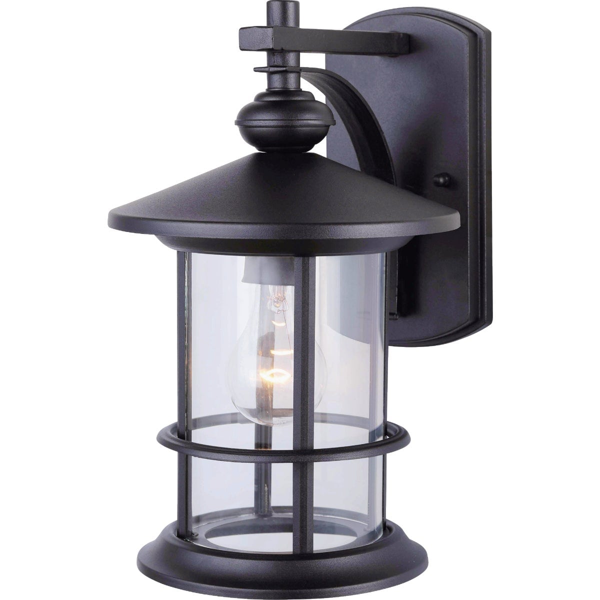Canarm  Treehouse 1-Light Outdoor Lantern Black Finish Wall Mount with Clear Glass Durable Weather-Resistant Lighting for Patio Porch or Outdoor Lighting