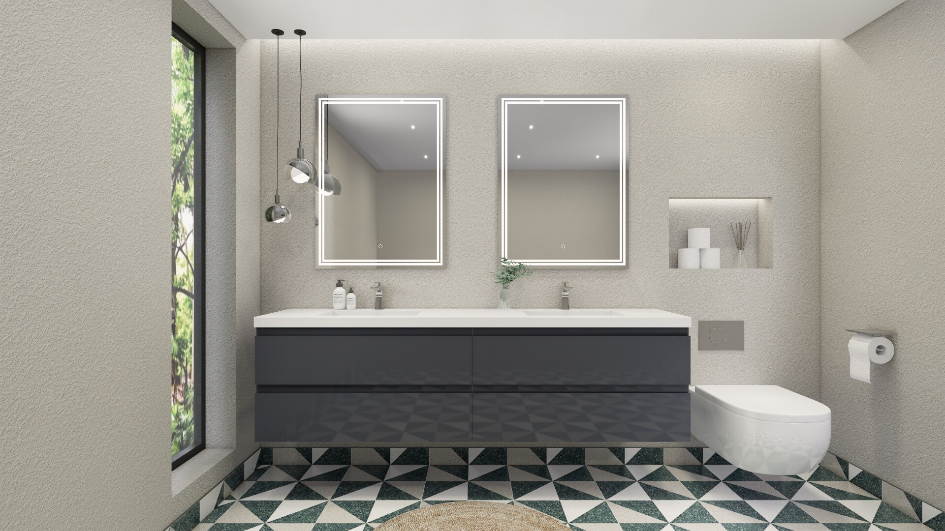 Moreno Bath MOB84-GR Bath-Vanity-Combo - View #2