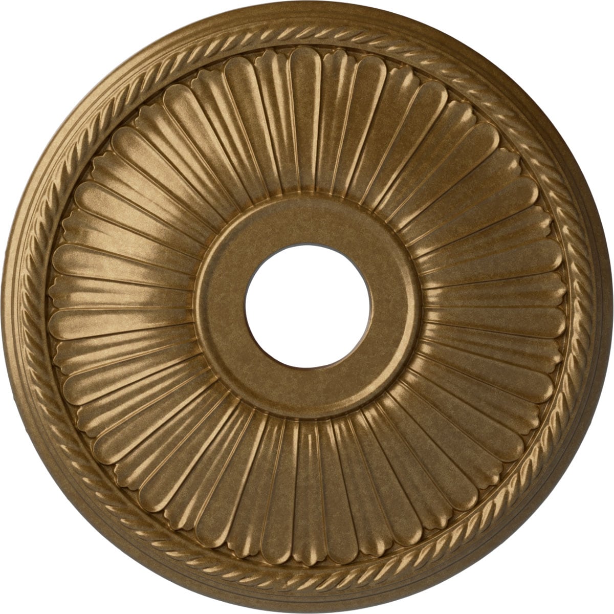 Ekena Millwork CM20BE1PAS Berkshire 20.125-in W x 20.125-in L Painted Pale Gold Polyurethane Whole Ceiling Medallion