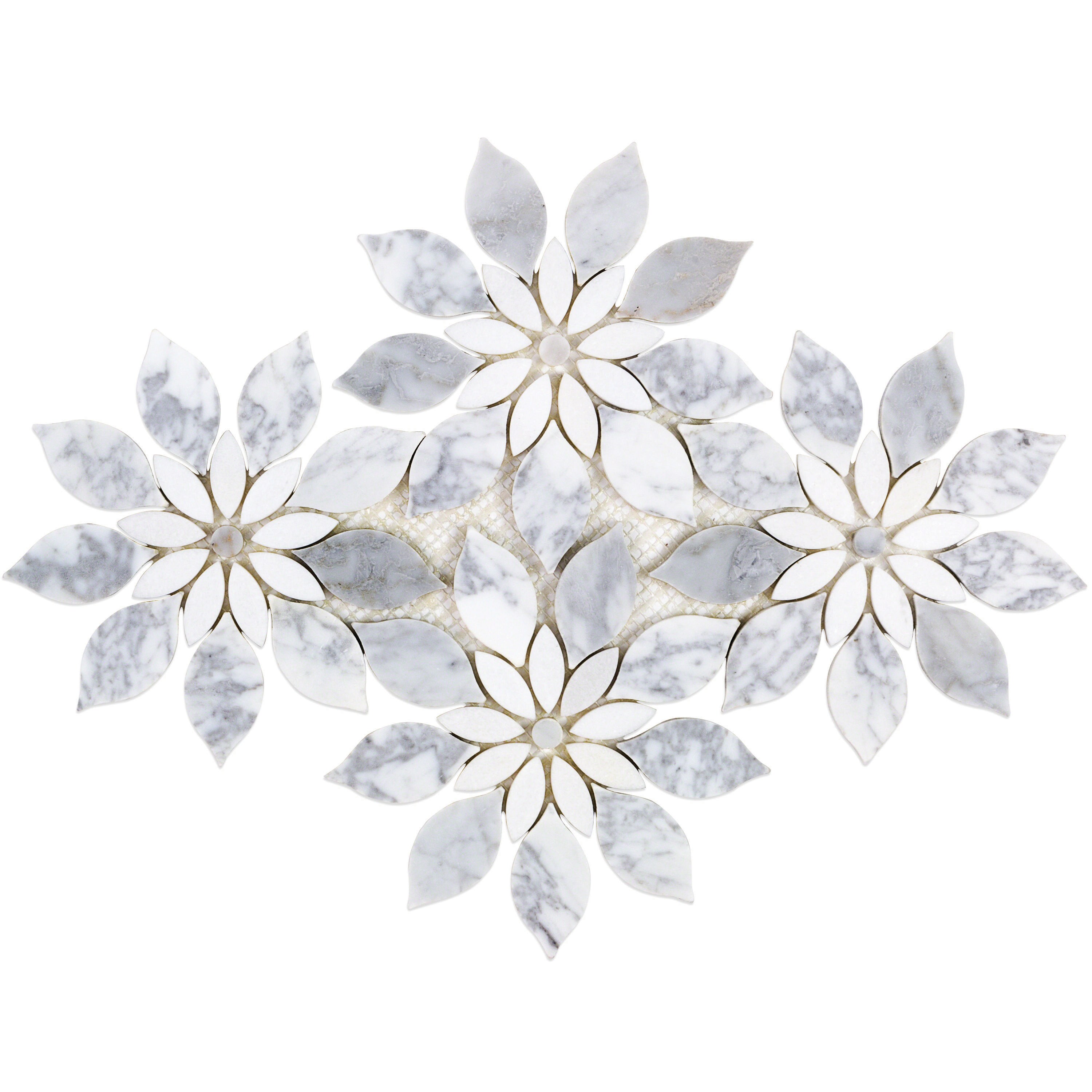 Artmore Tile Sample - Laurel White 6-in x 7-in Polished Marble look Wall Tile #ART1225307