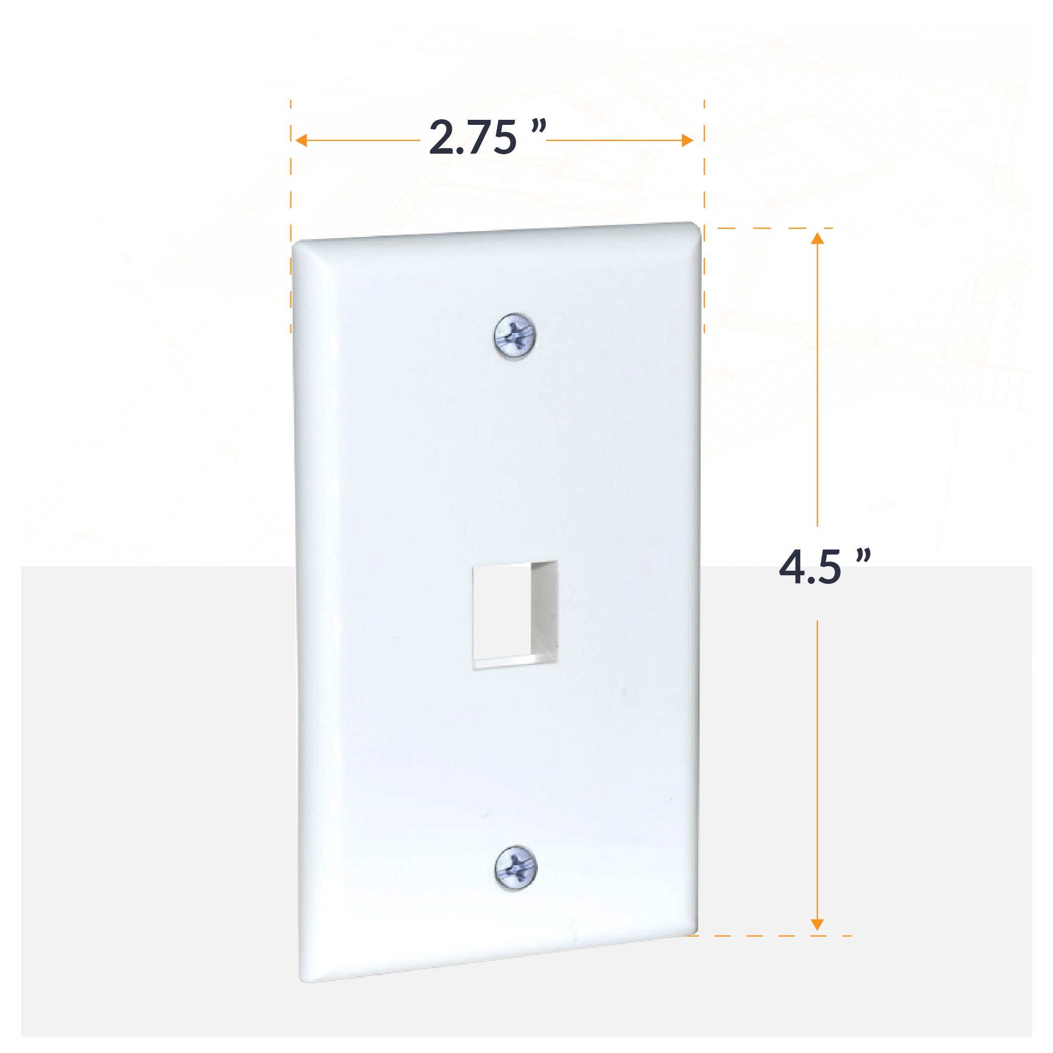 Newhouse Hardware QP1-WH-05 Audio-Video-Wall-Jacks - View #2