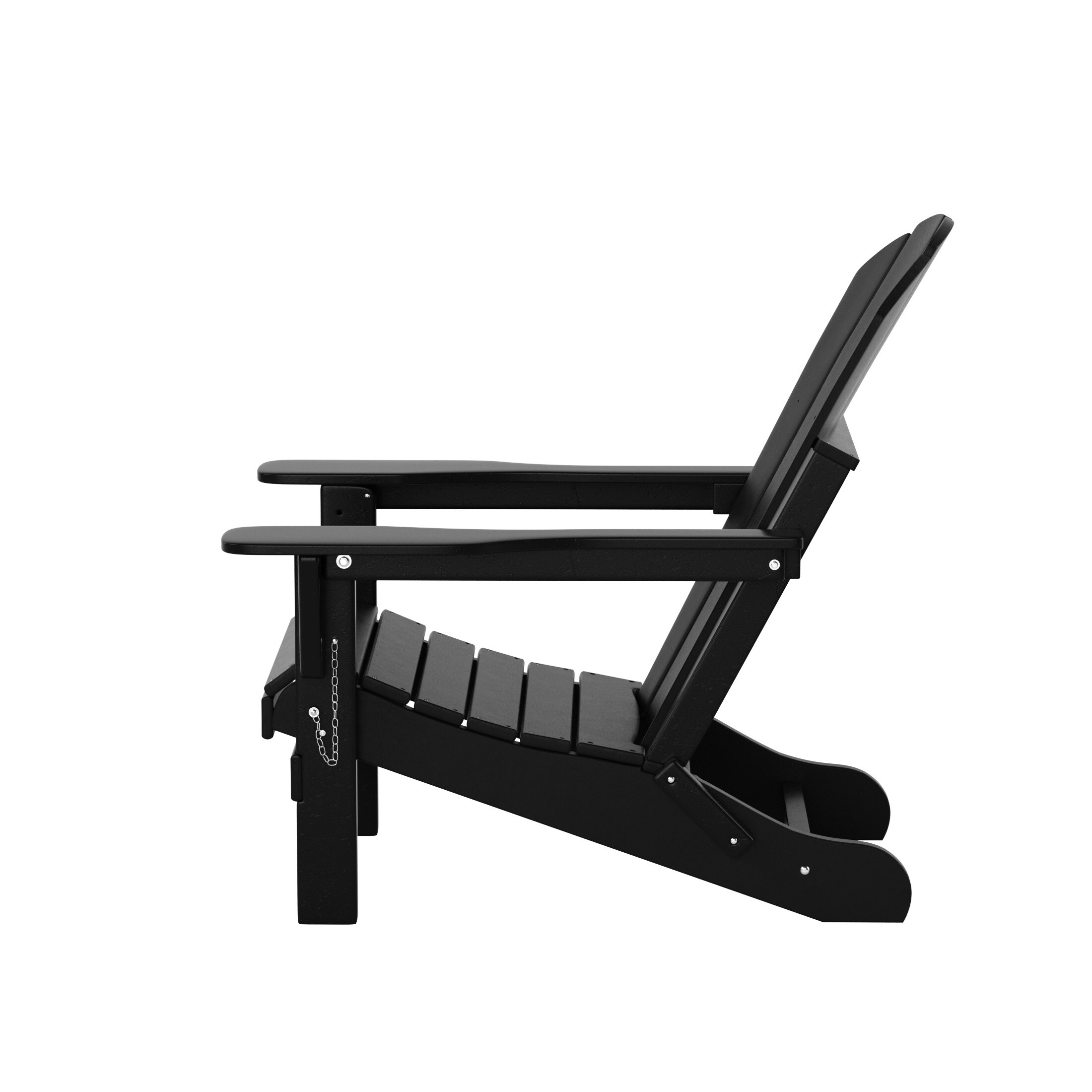Sleek Black Polyethylene Folding Adirondack Chair Set