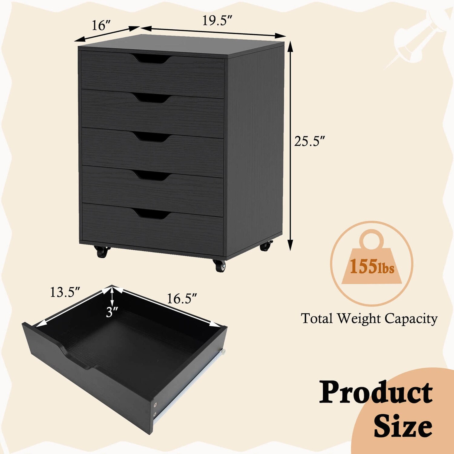 Costway CSHY004552 Filing-Cabinets - View #3