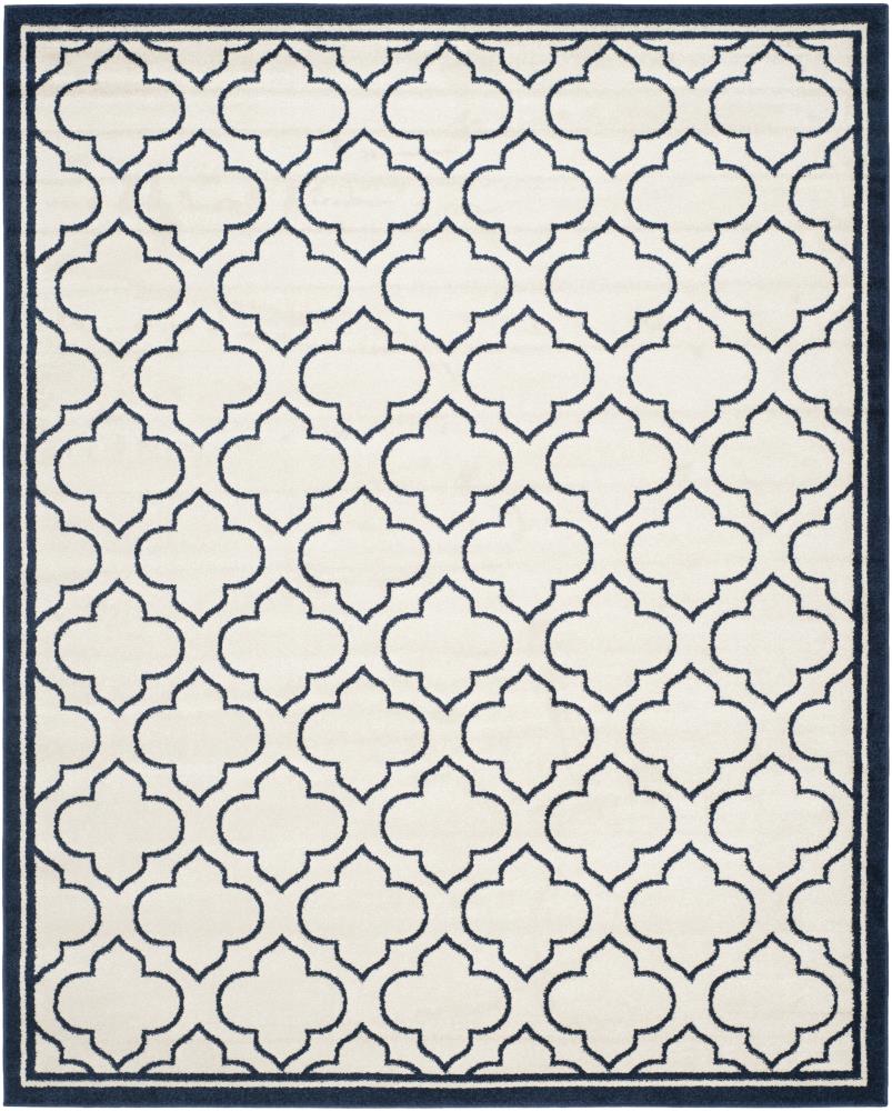 Safavieh AMT412M-9 Moroccan 9 x 12 (ft) Loomed Polypropylene Ivory/Navy Rectangular Indoor Trellis Area rug