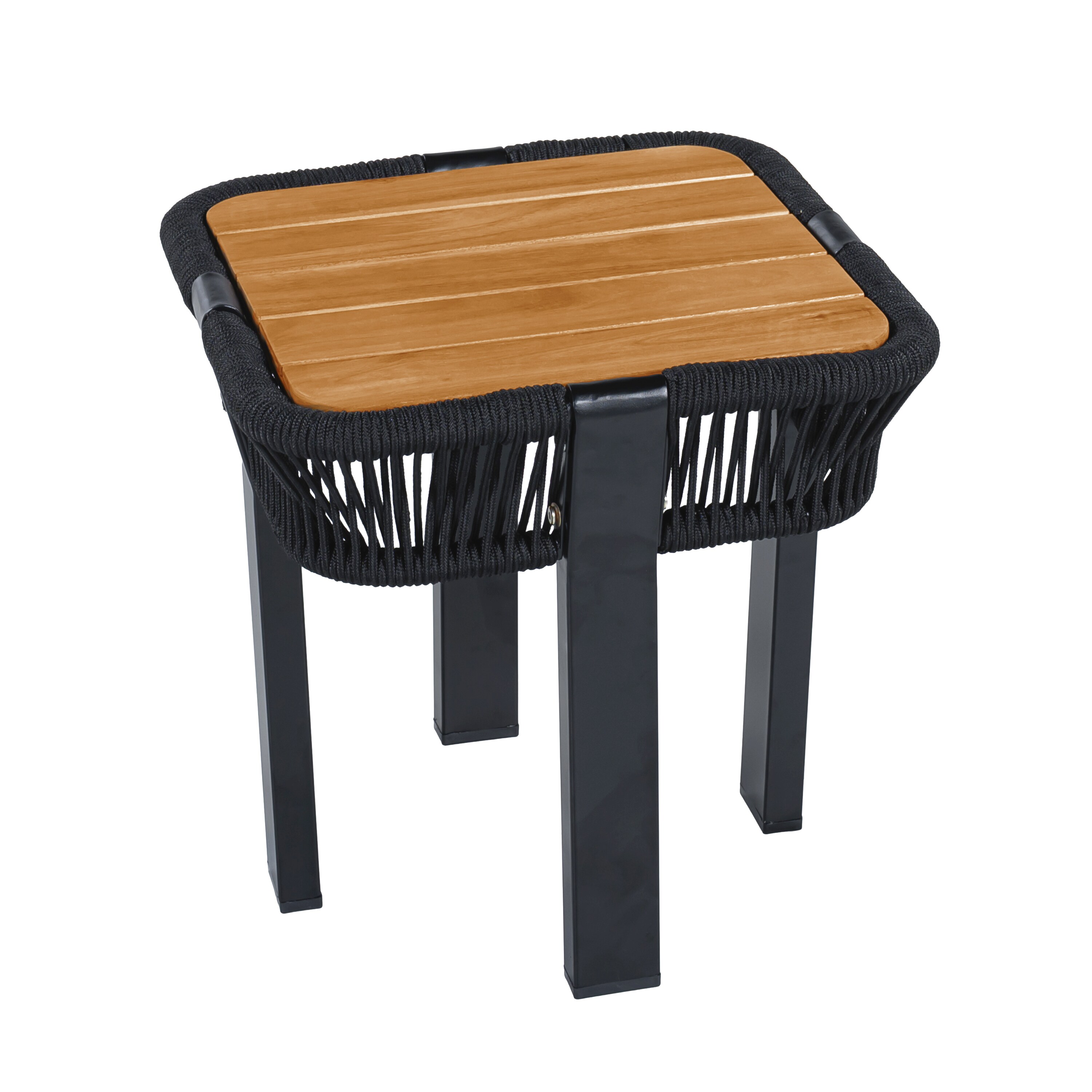 Tinyhomie Teak Finish Acacia Wood Side Table 120 lbs Capacity Outdoor ...