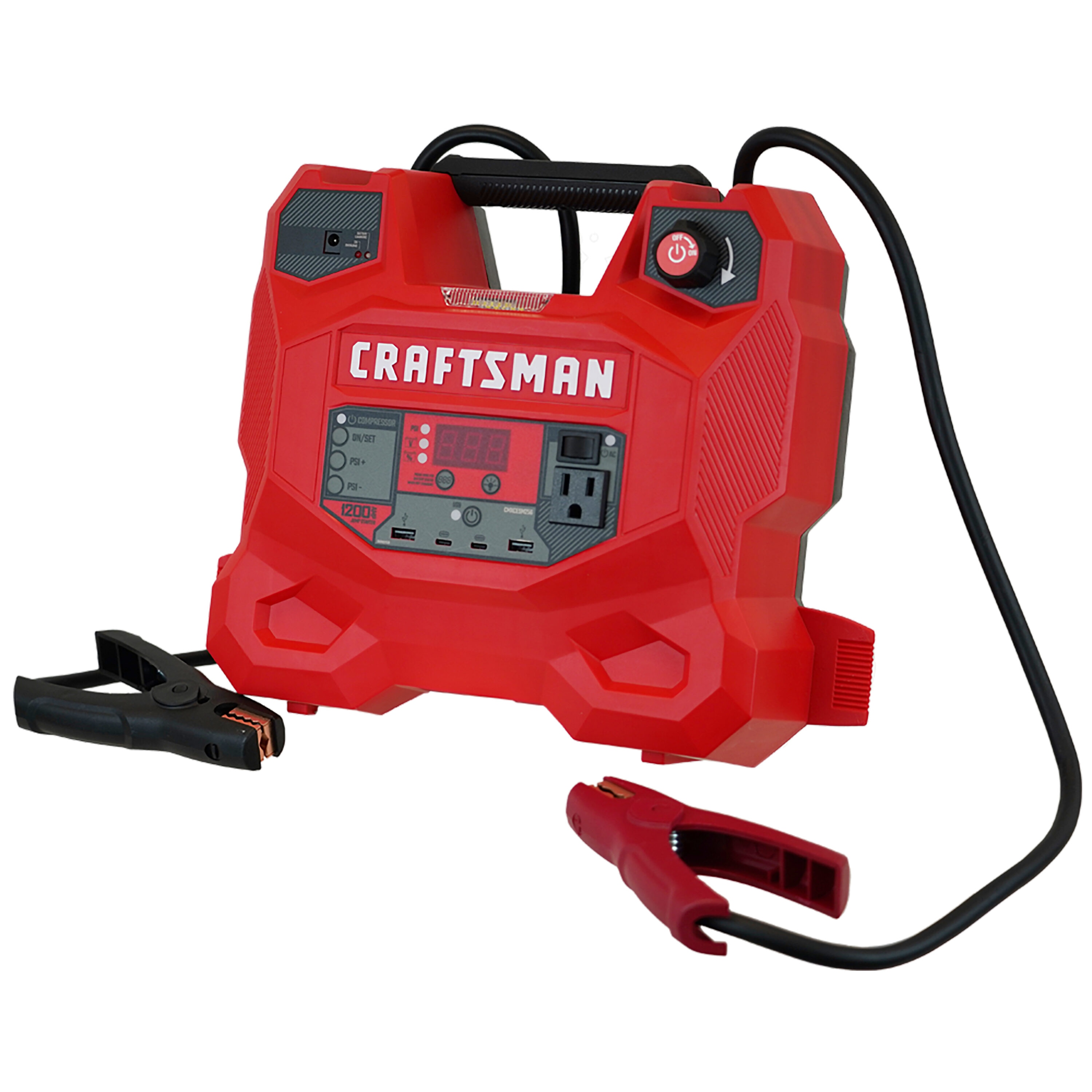 CRAFTSMAN 1200-Amp 12-Volt Portable Car Battery Jump Starter with Digital  Display in the Car Battery Jump Starters department at