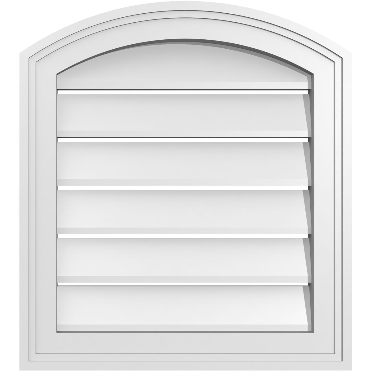 Ekena Millwork GVPAR18X2002SF 18-Inches x 20-Inches Off-white Round top PVC Gable Louver Vent