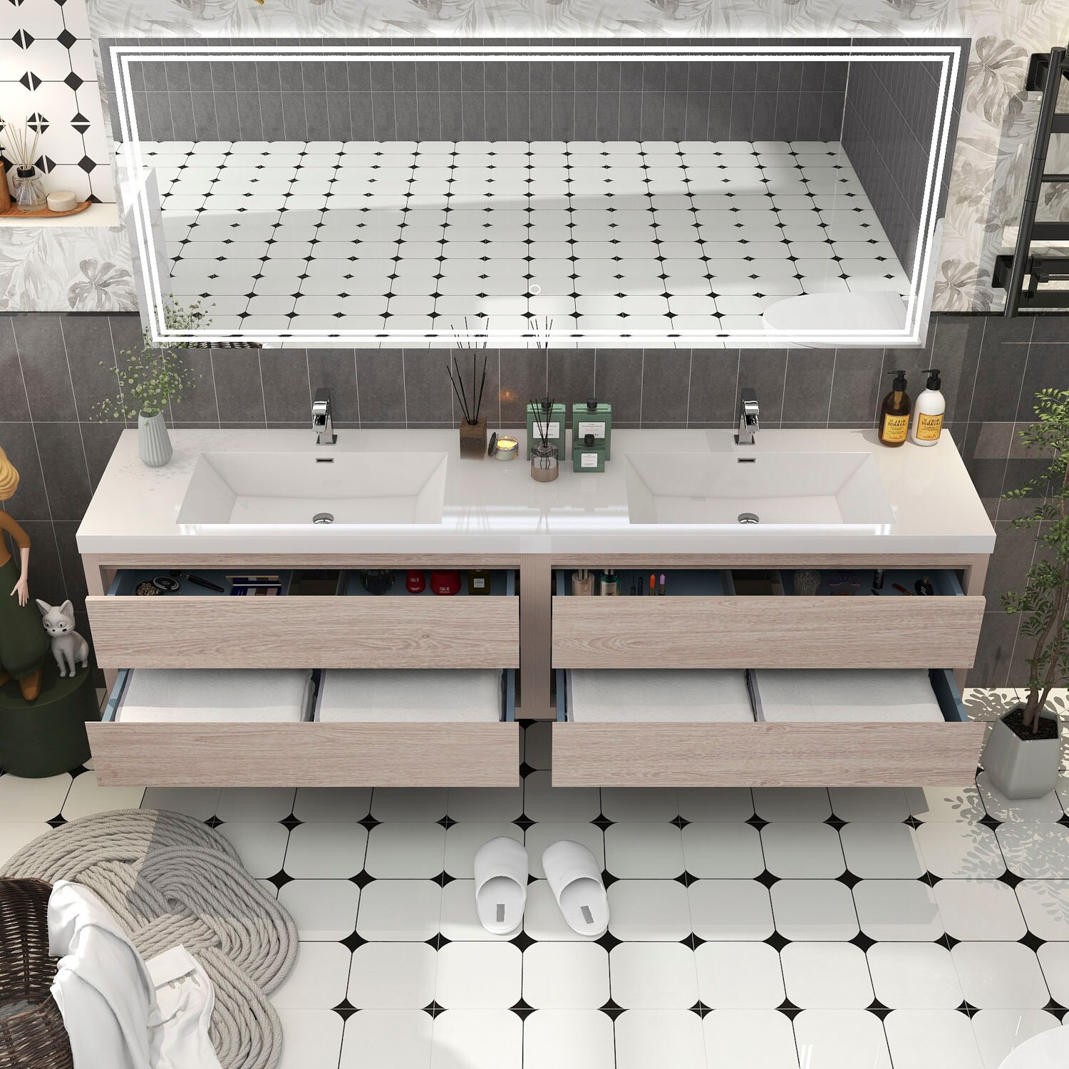 BV Better Vanity LOUIS84D-PW Bath-Vanity-Combo - View #4