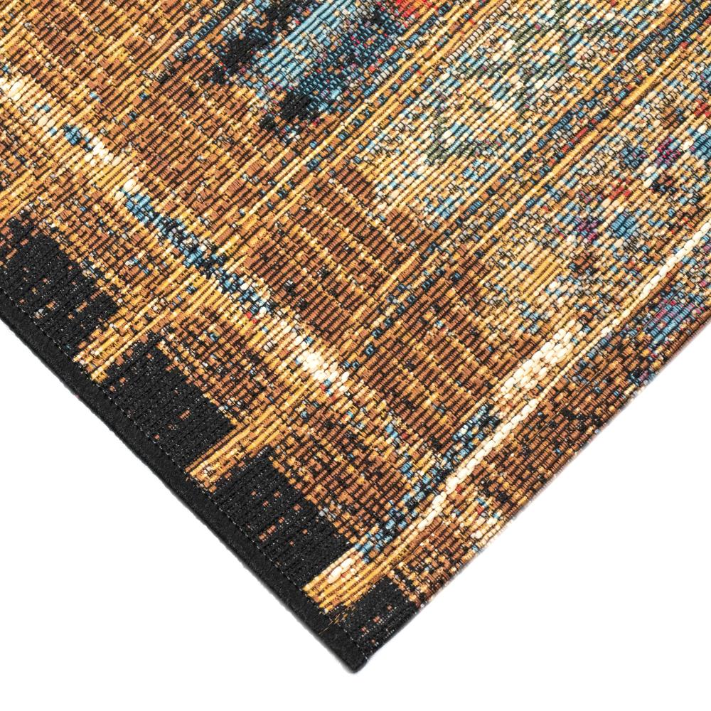 Sunset Gold Flat Woven 8' x 10' Synthetic Stripe Area Rug