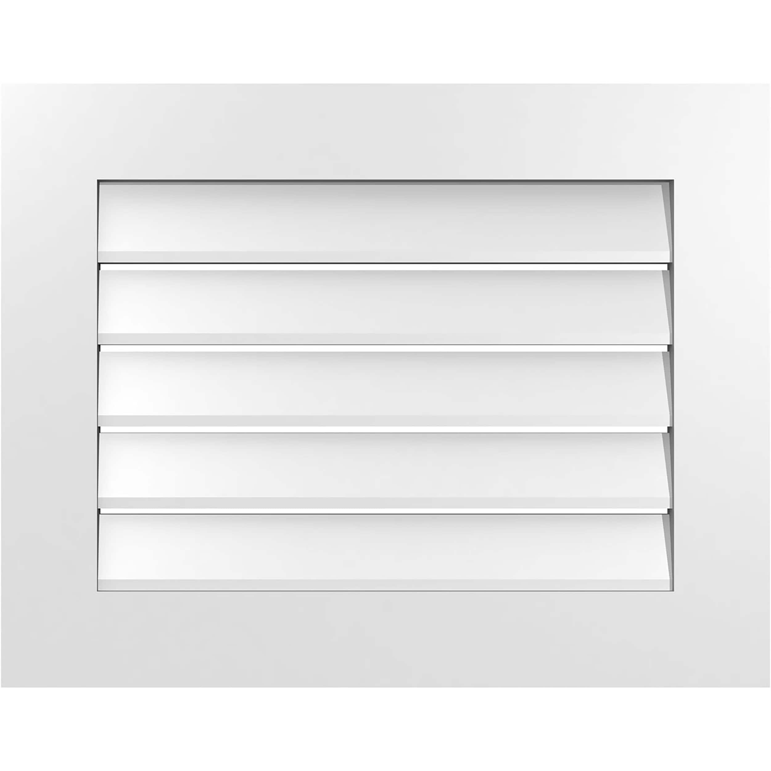 Ekena Millwork GVPVE28X2201SF 28-Inches x 22-Inches Off-white Rectangle PVC Gable Louver Vent
