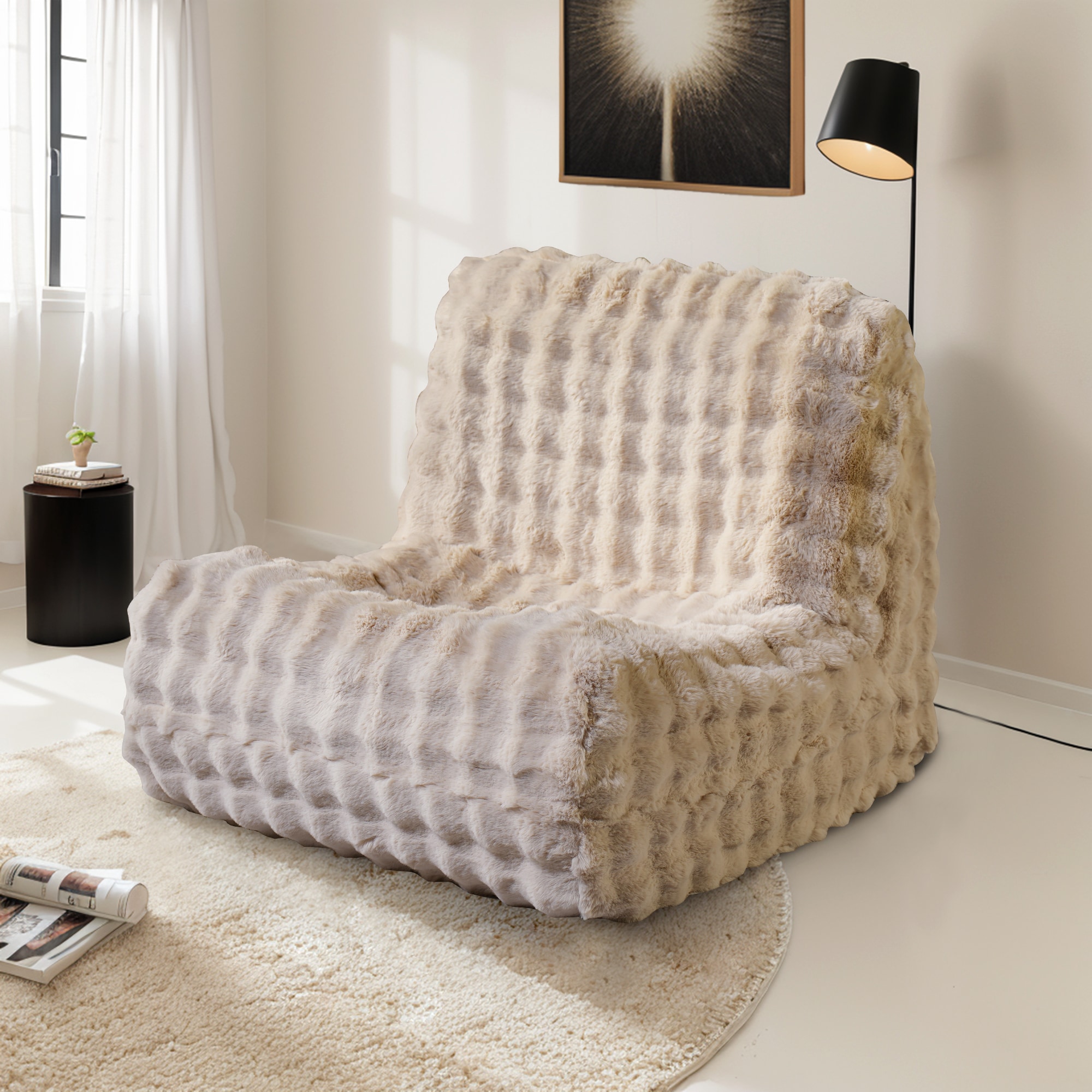 Pouuin SBOO28 45-in Casual Beige Sofa